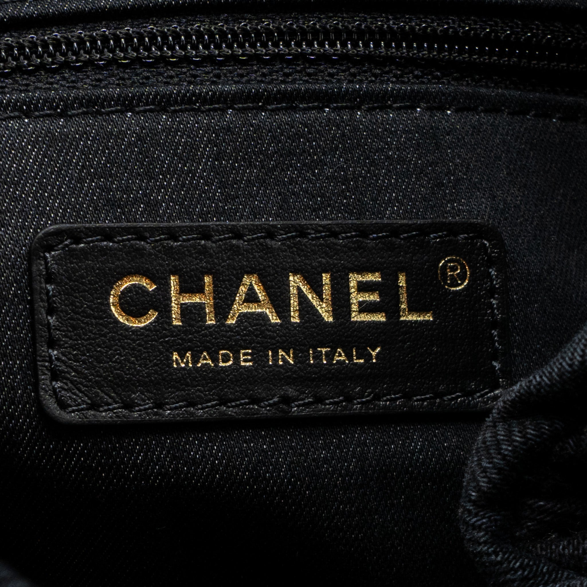 CHANEL DENIM GRAFFITI SHOULDER BAG BLACK GHW (MICROCHIP)