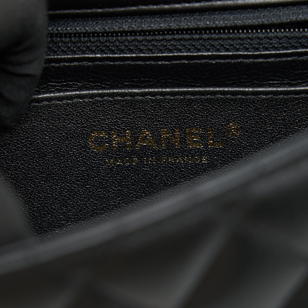 CHANEL MINI SQUARE BLACK LAMBSKIN GHW