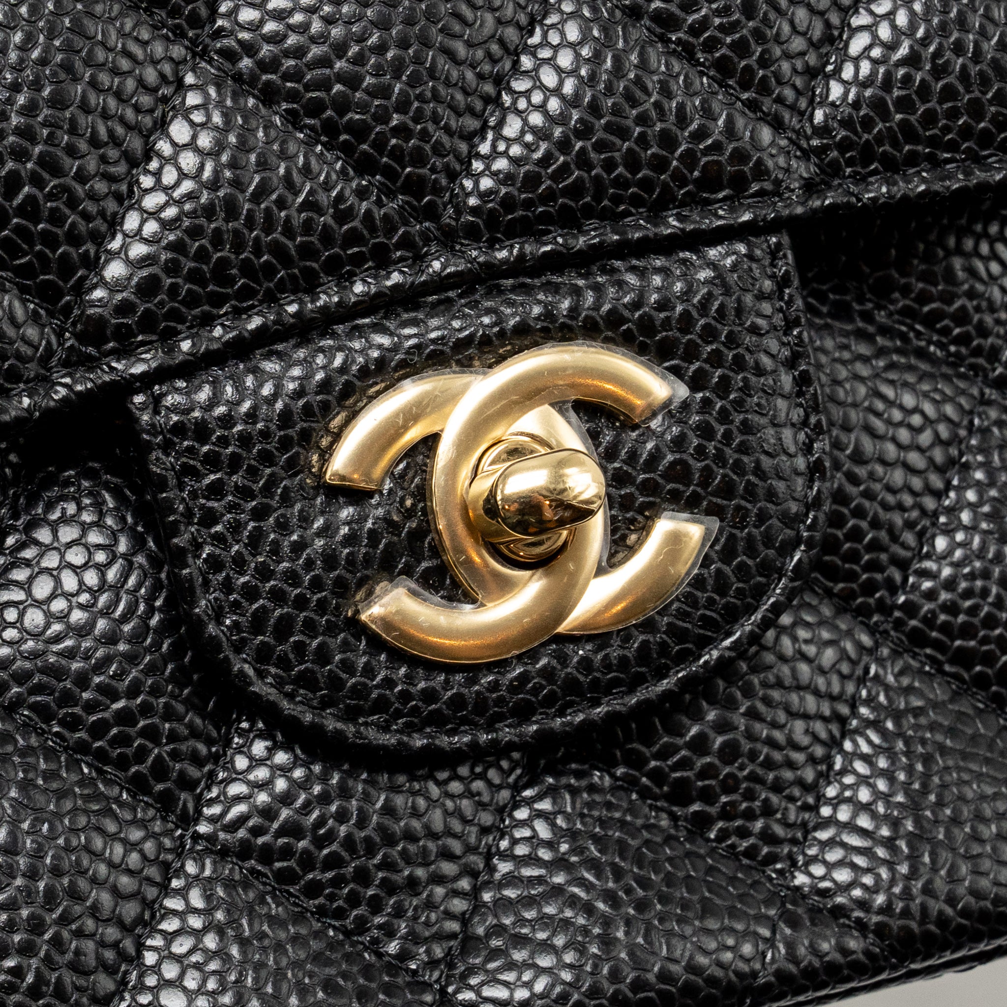 CHANEL SMALL CLASSIC DOUBLE FLAP BAG CAVIAR BLACK GHW (MICROCHIP)