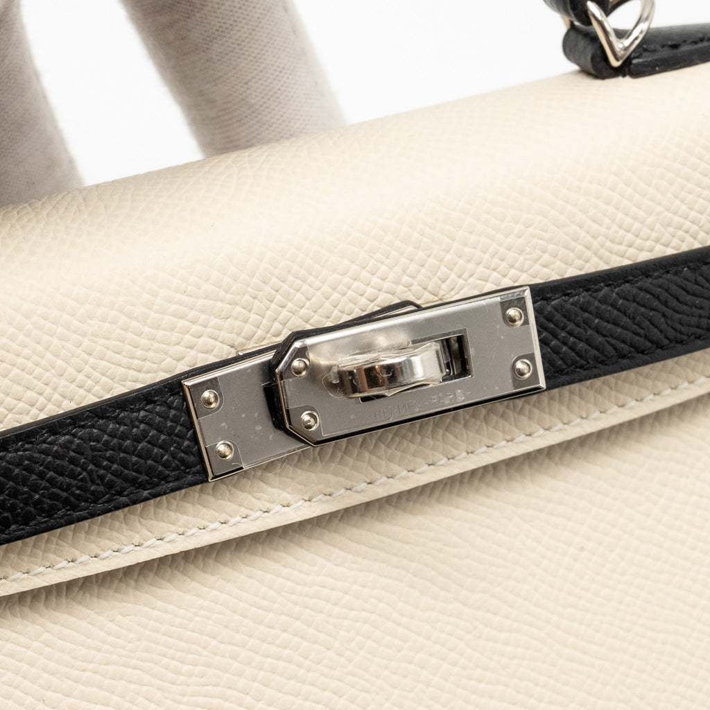 HERMES MINI KELLY II EPSOM CRAIE / BLACK SHW