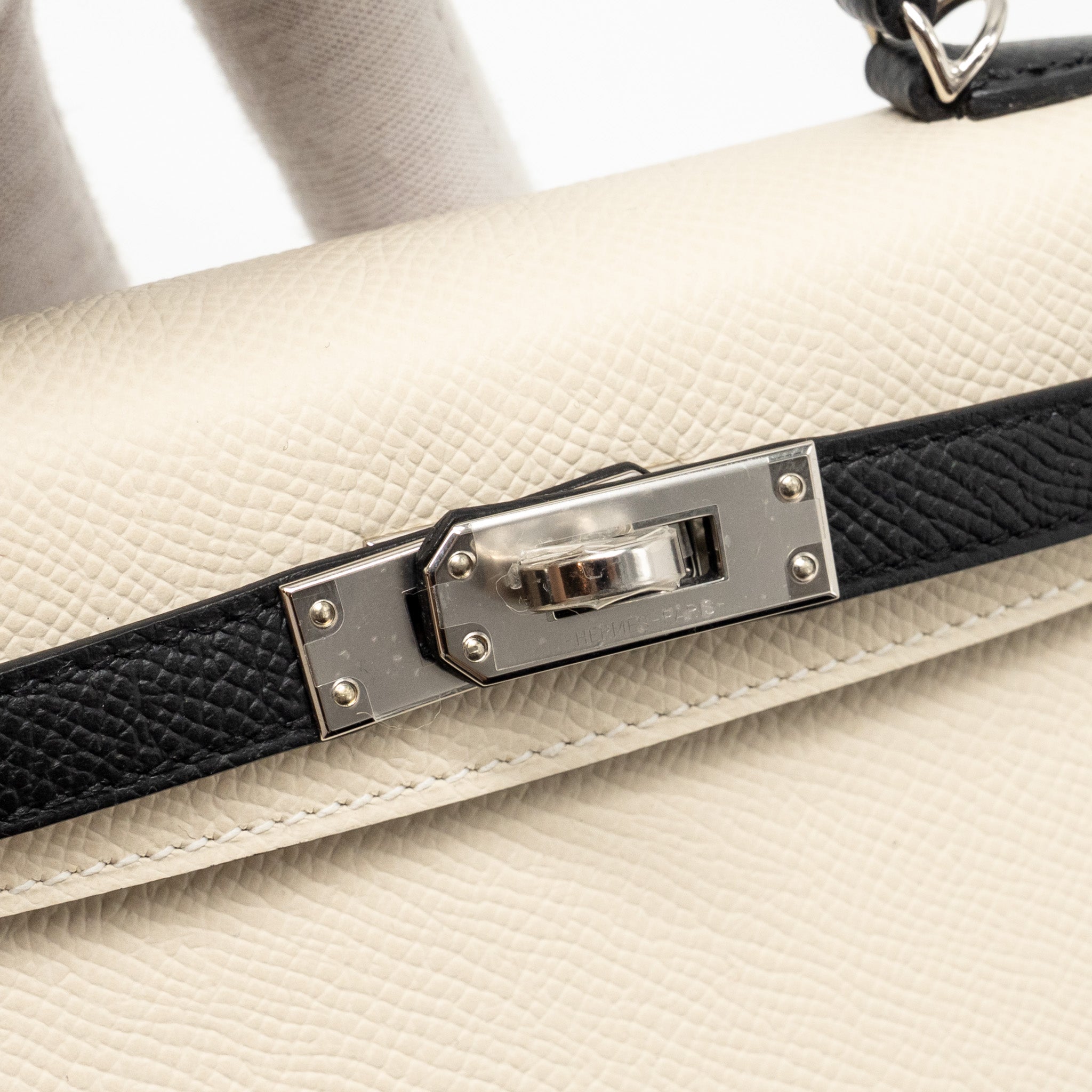 HERMES MINI KELLY II EPSOM CRAIE / BLACK SHW