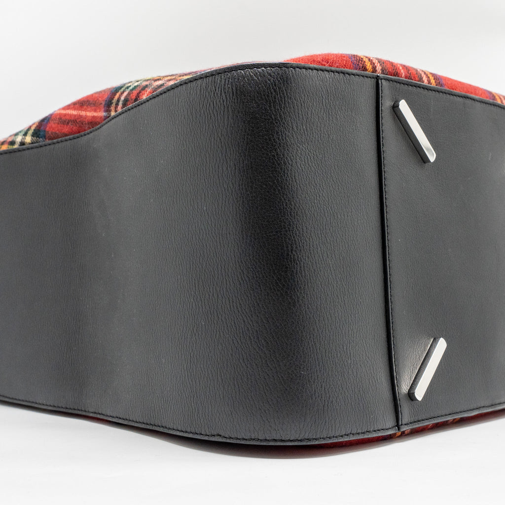 LOEWE HAMMOCK TARTAN BAG BLACK/RED TARTAN CALF/TEXTILE SHW
