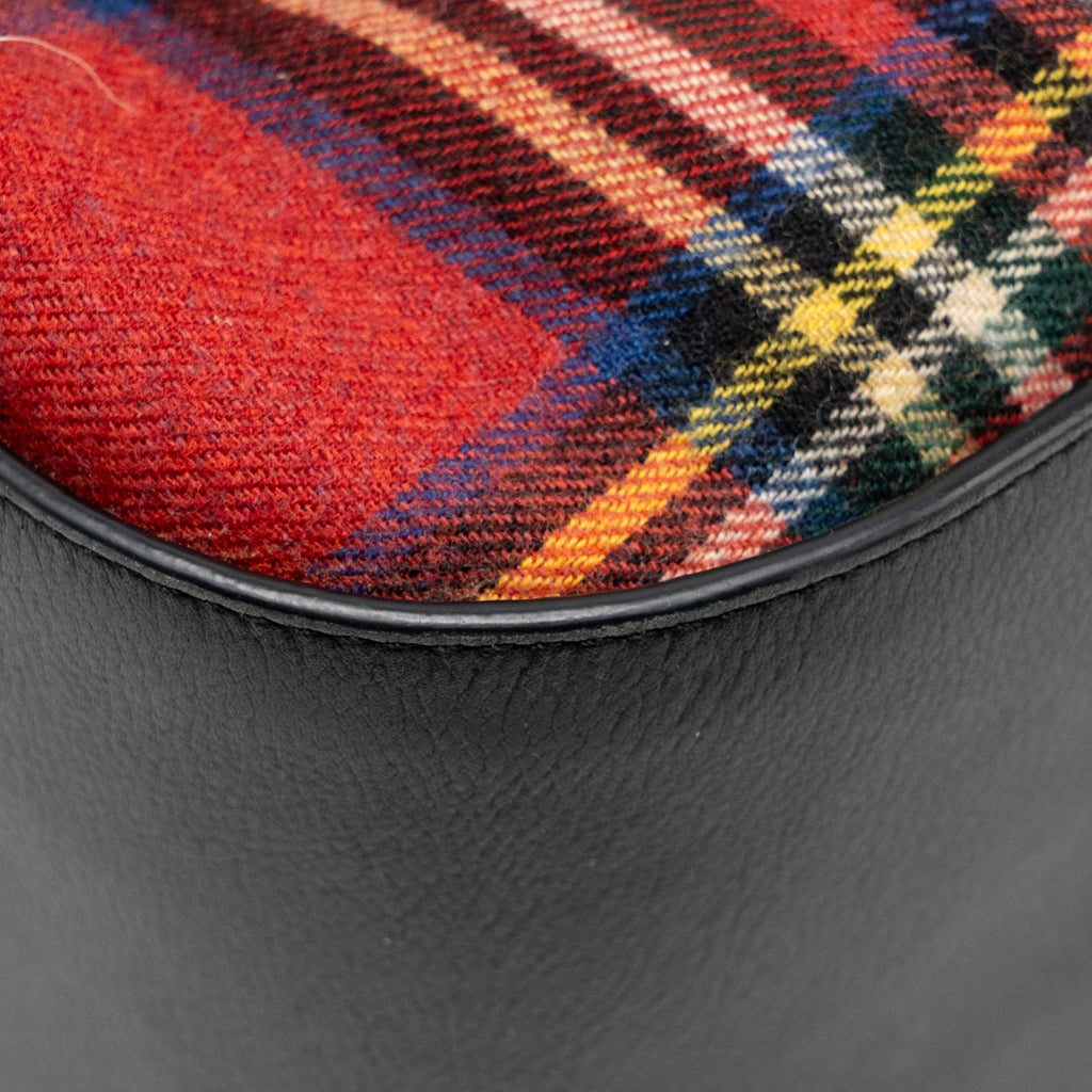 LOEWE HAMMOCK TARTAN BAG BLACK/RED TARTAN CALF/TEXTILE SHW