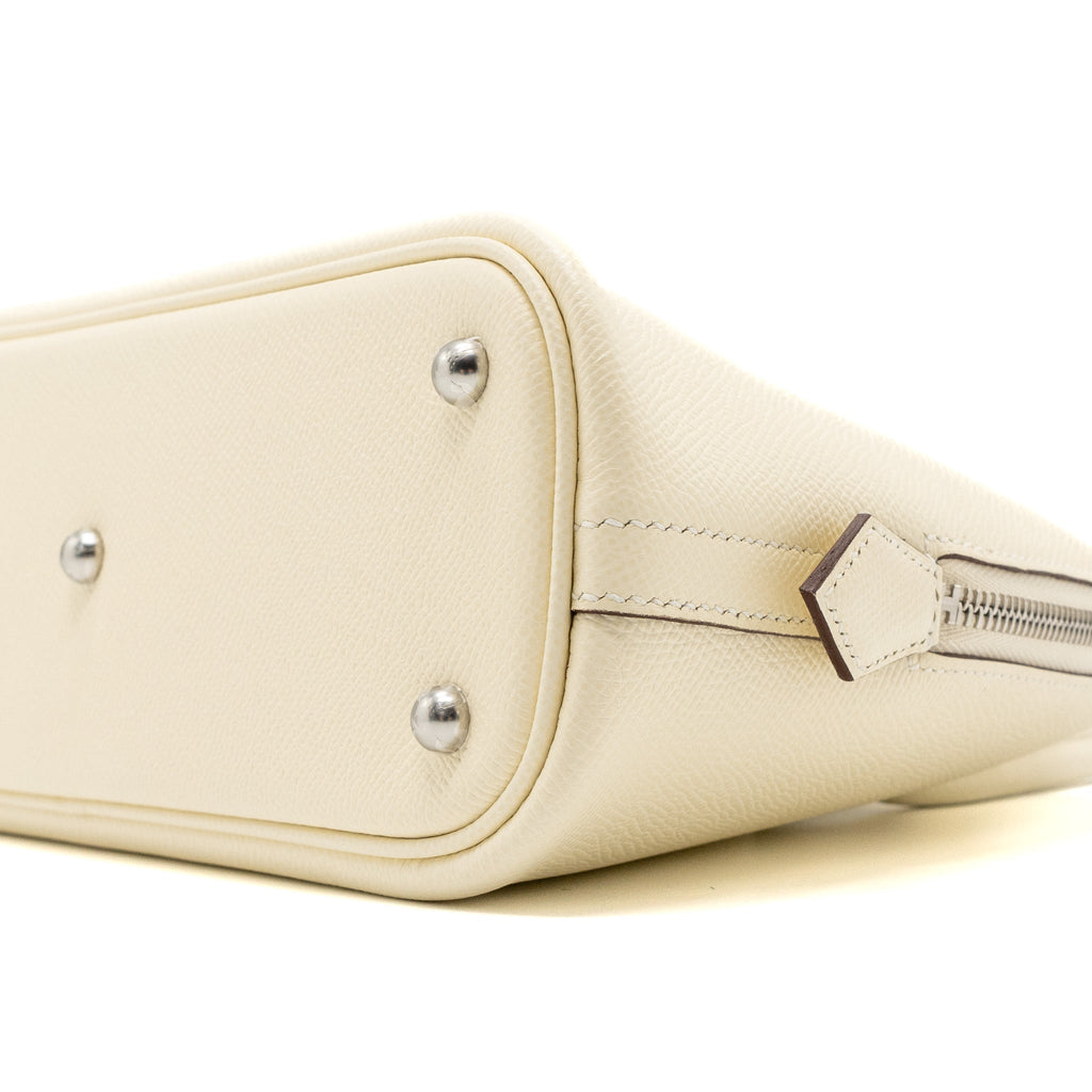 HERMES BOLIDE 1923 25 EPSOM NATA / BLEU INDIGO / LIME SHW