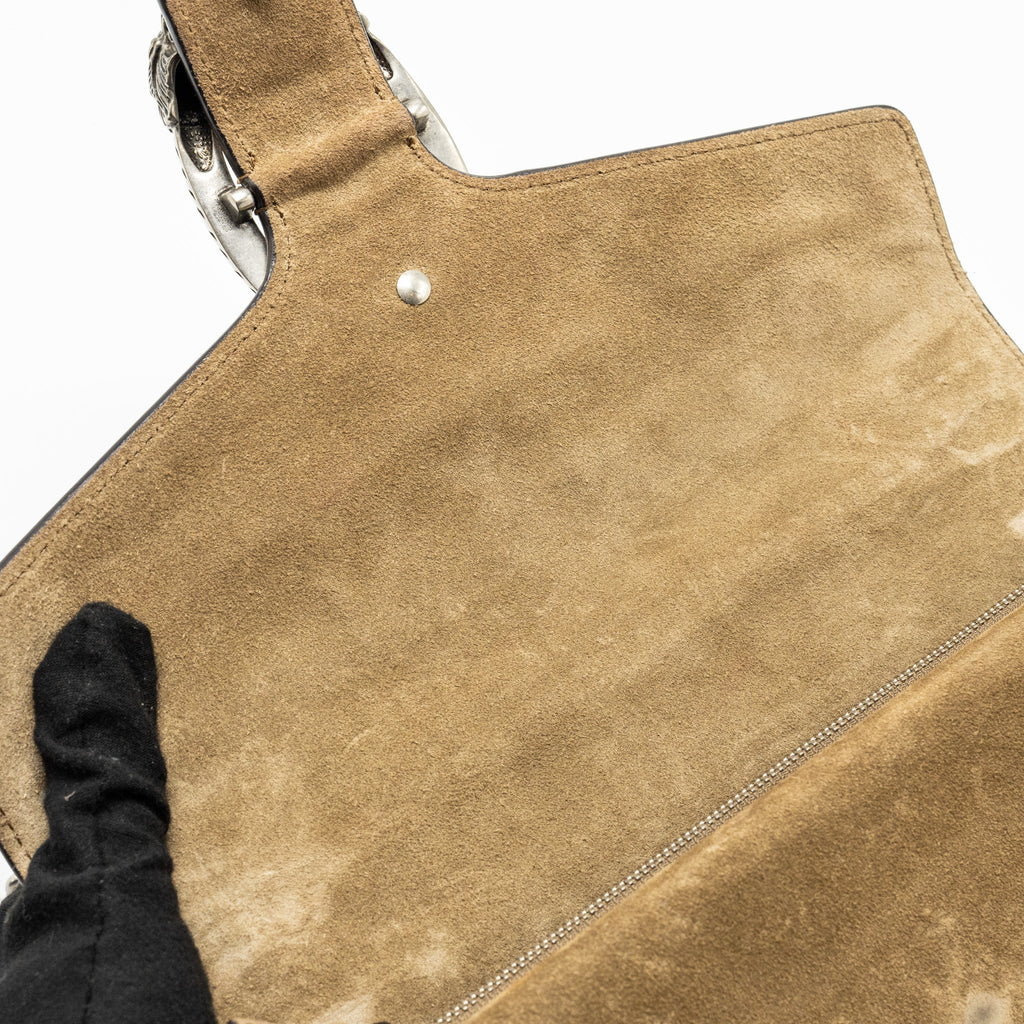 GUCCI DIONYSUS GG SHOULDER BAG GG SUPREME CANVAS / SUEDE BEIGE SHW