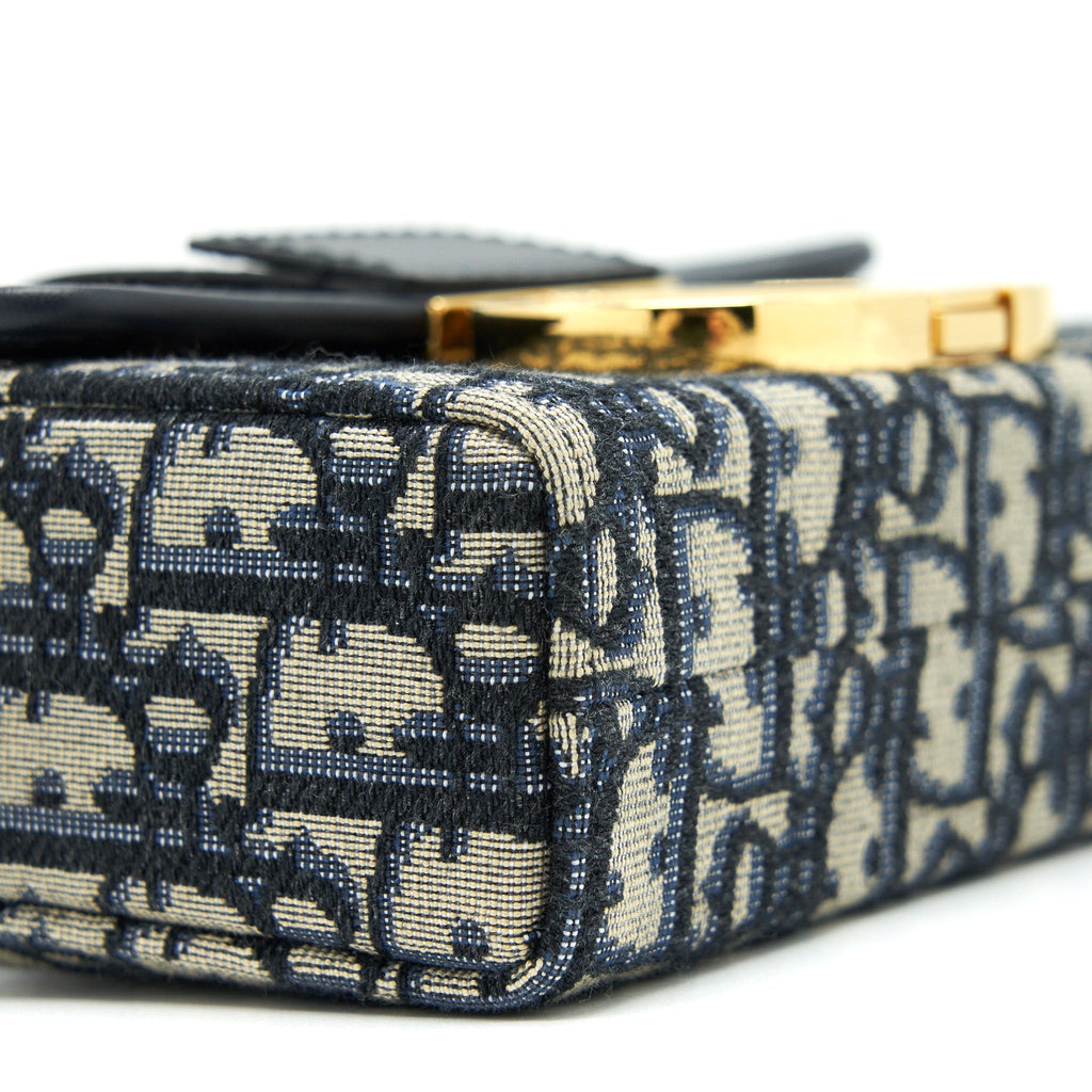 DIOR MONTAIGNE MINI BOX BAG BLUE OBLIQUE GHW