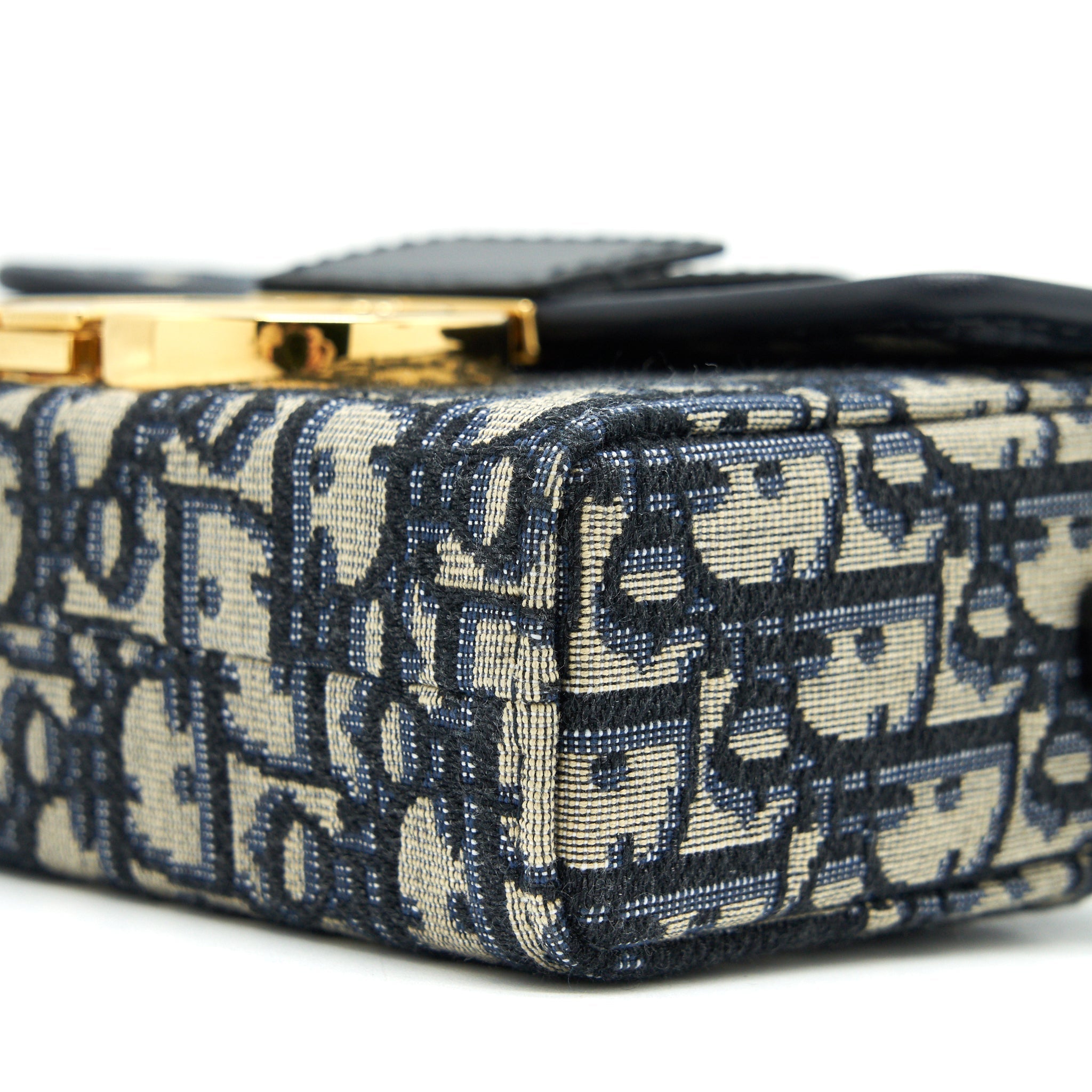 DIOR MONTAIGNE MINI BOX BAG BLUE OBLIQUE GHW