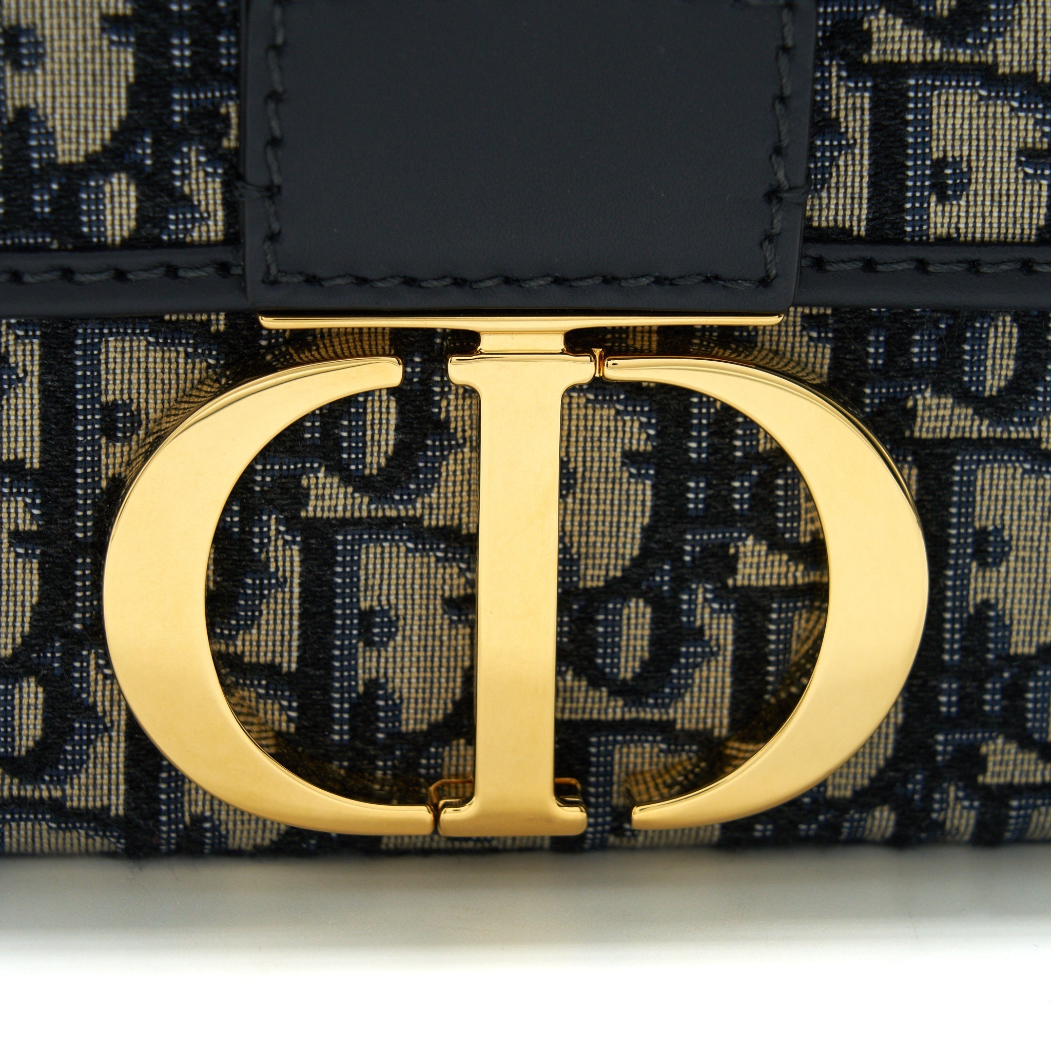DIOR MONTAIGNE MINI BOX BAG BLUE OBLIQUE GHW