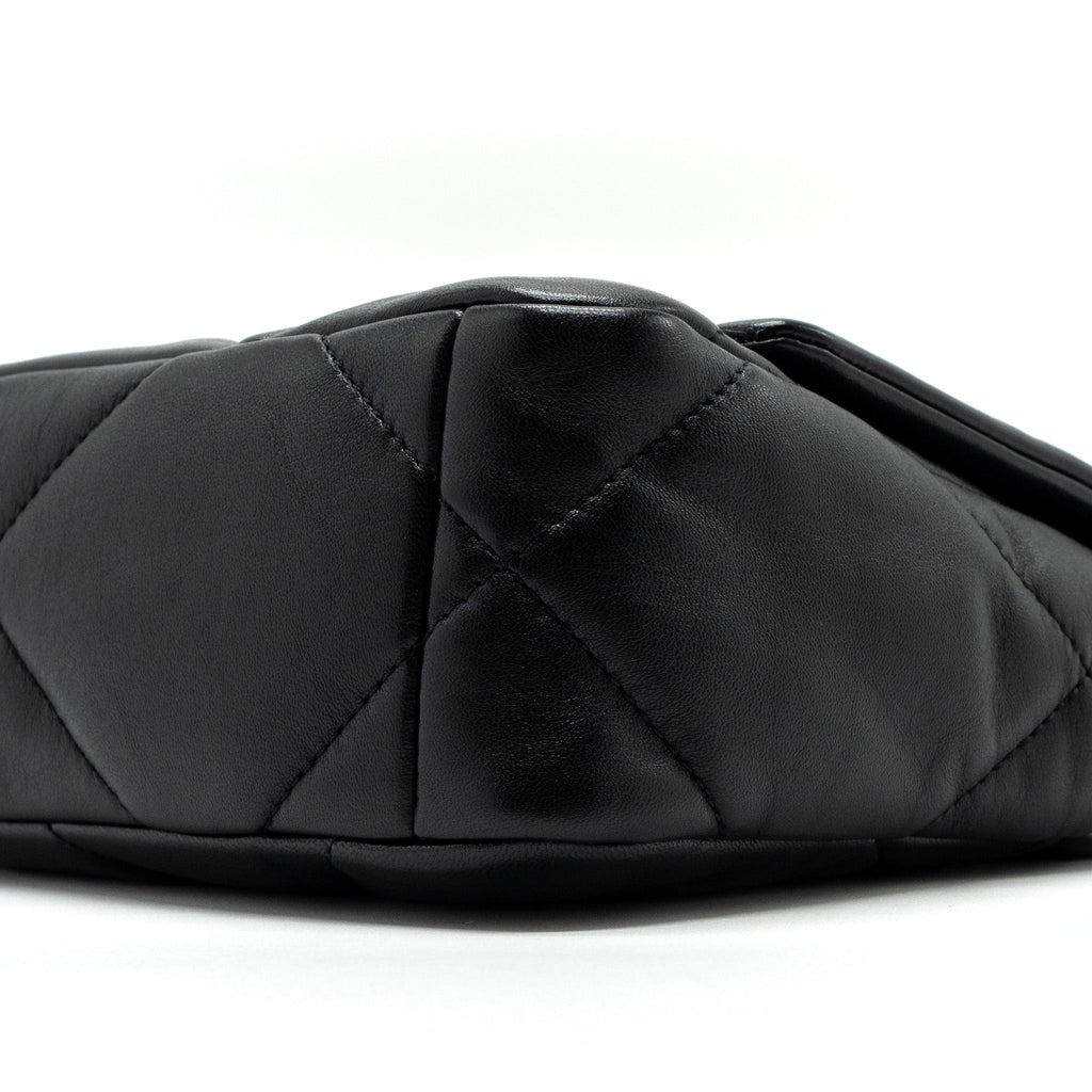 CHANEL SMALL 19 BAG LAMBSKIN BLACK MULTICOLOR HARDWARE (MICROCHIP)