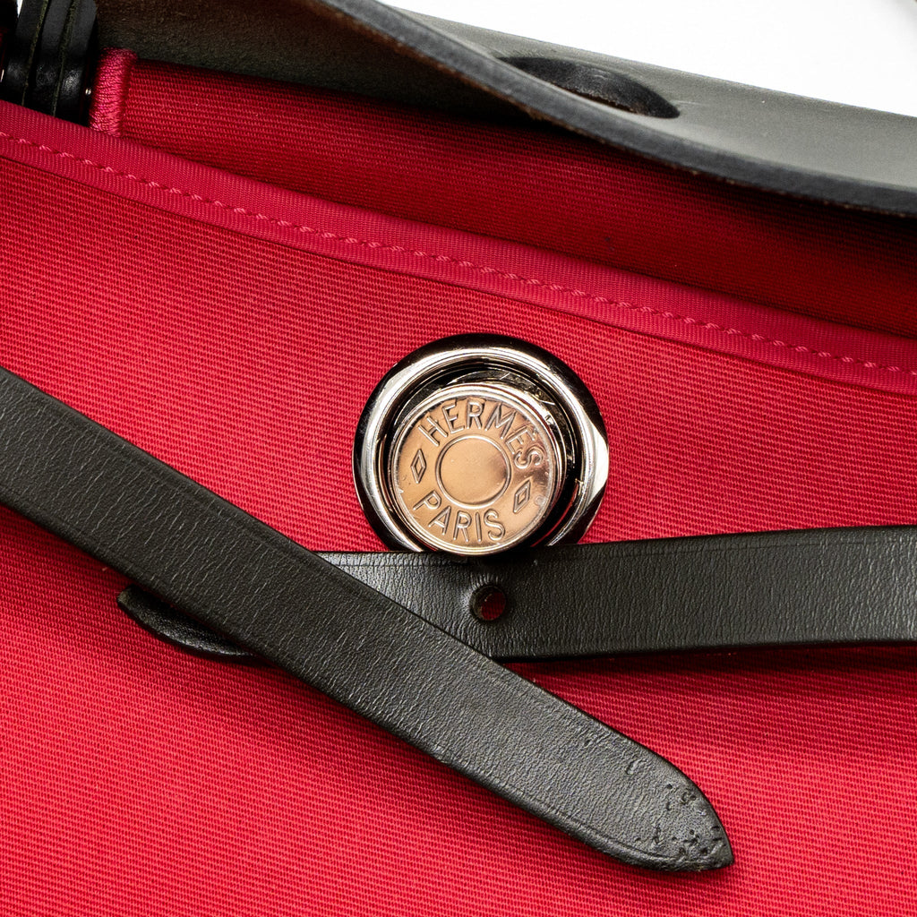 HERMES HERBAG 31 ZIP BAG CACHE HUNTER/CANVAS PINK SHW