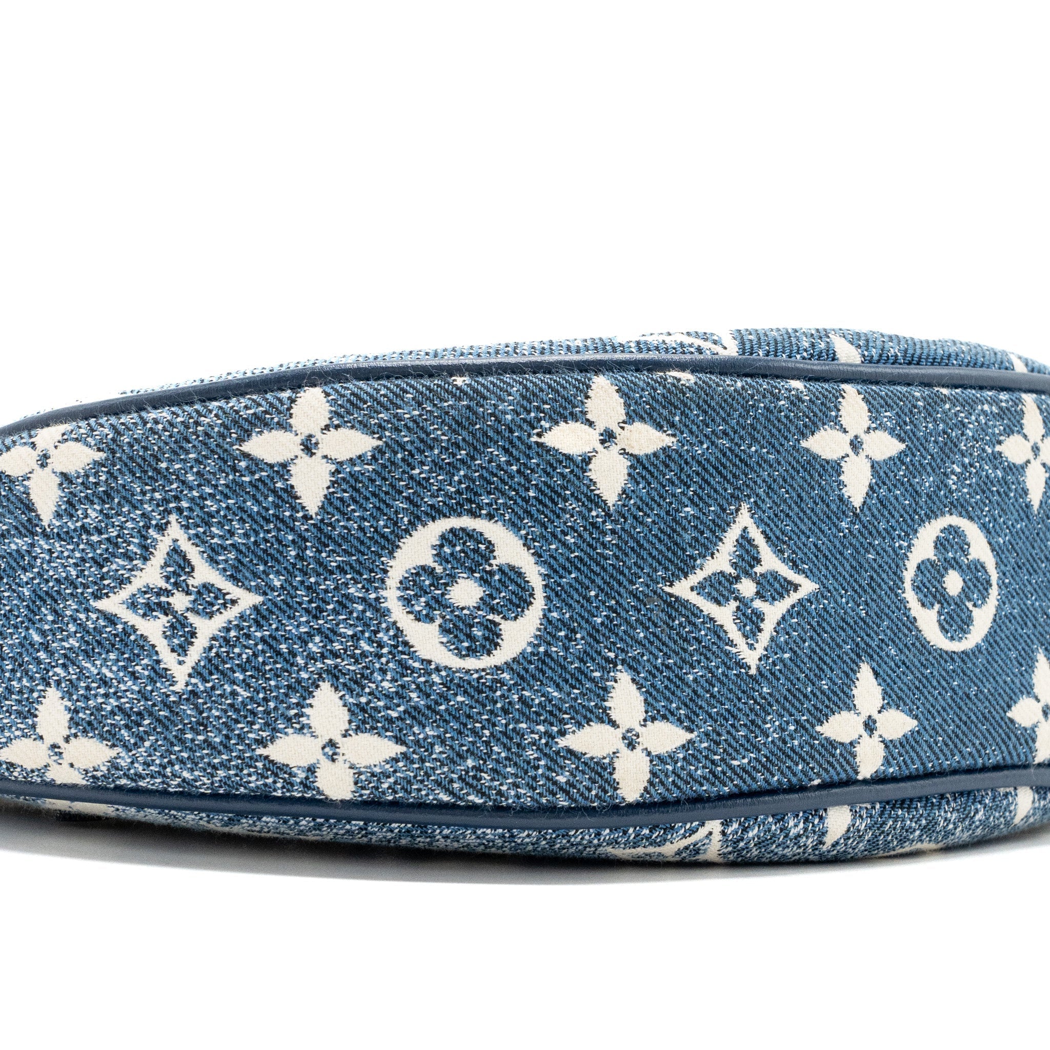 LOUIS VUITTON HALF-MOON LOOP BAGUETTE BAG DENIM BLUE GHW (NEW VERSION)