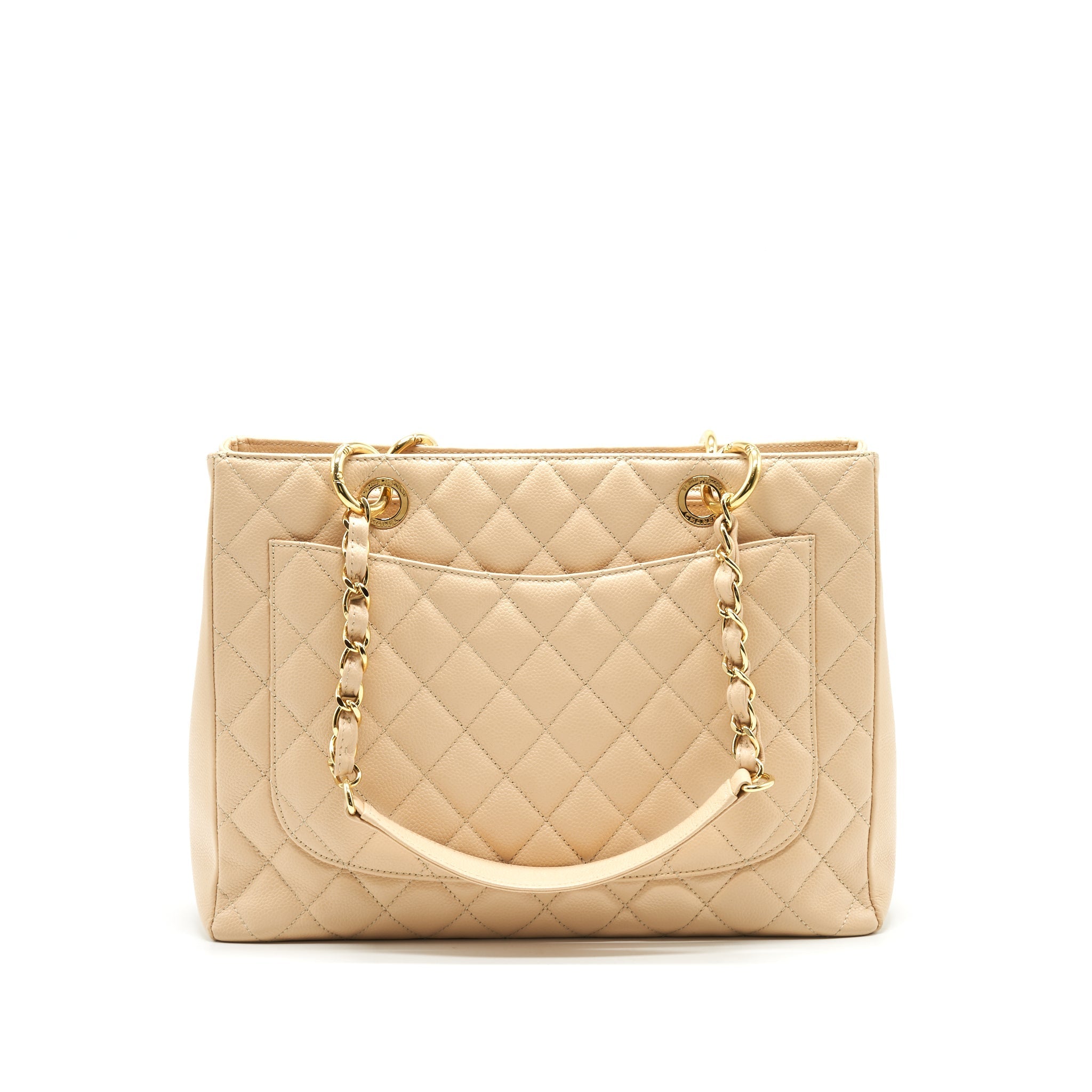 CHANEL GRAND SHOPPING TOTE BAG CAVIAR BEIGE GHW SERIAL 16