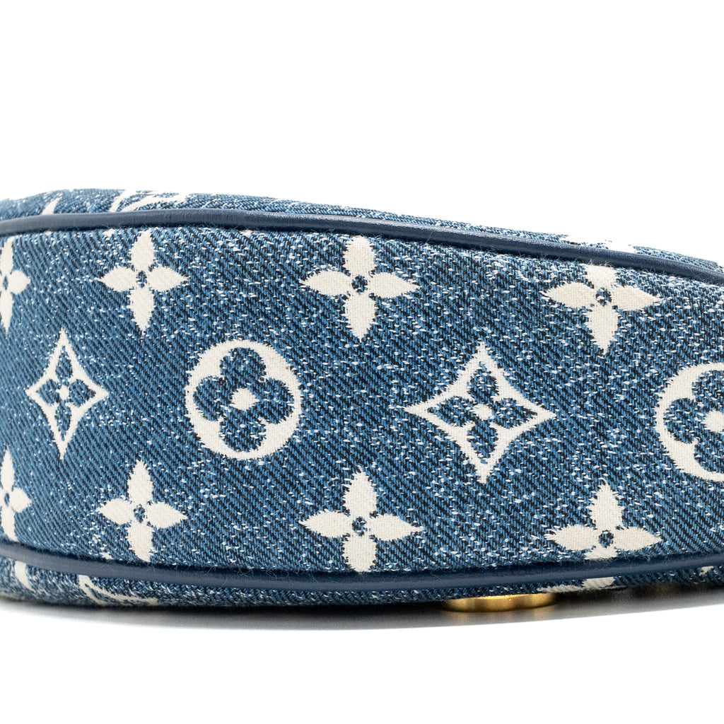 LOUIS VUITTON HALF-MOON LOOP BAGUETTE BAG DENIM BLUE GHW (NEW VERSION)