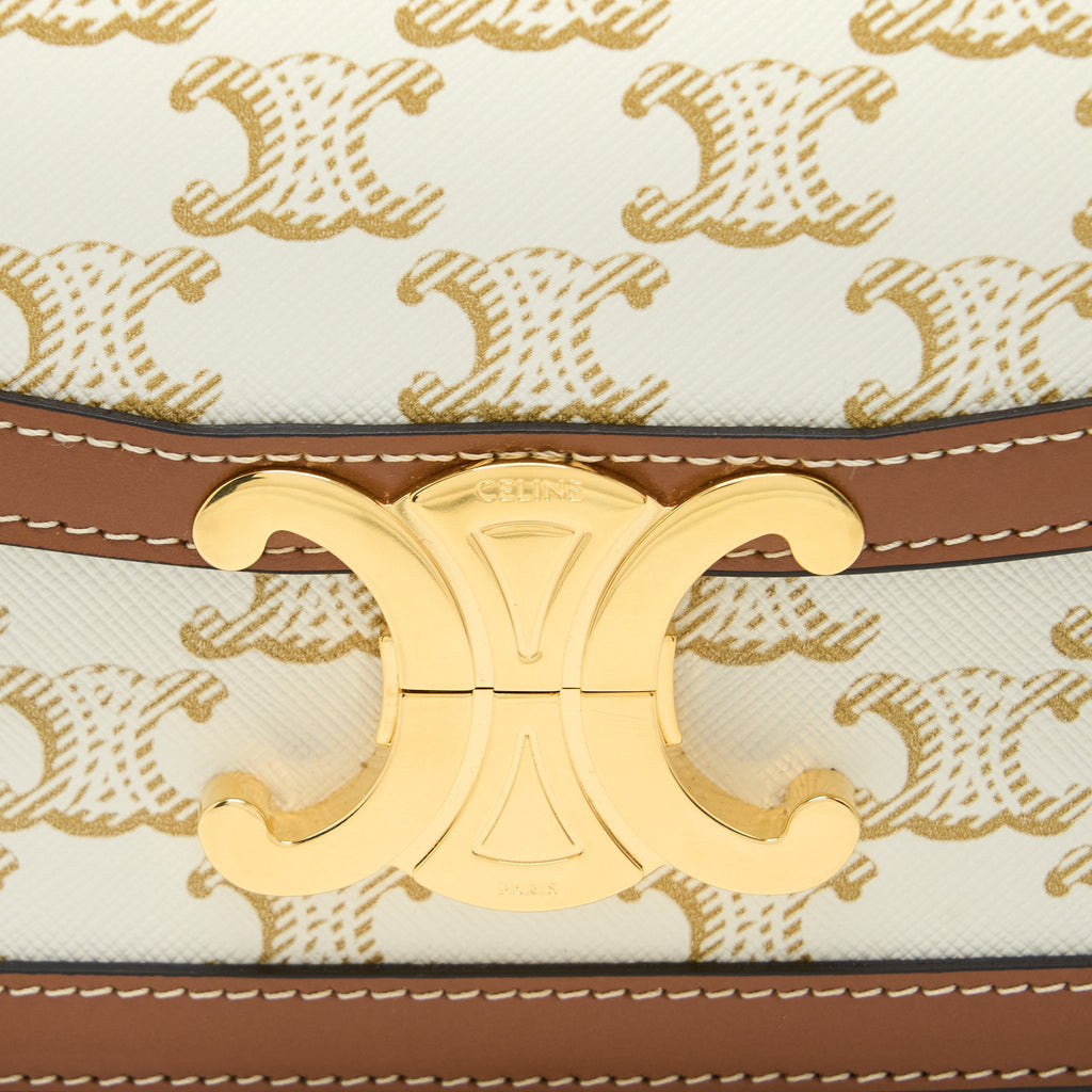 CELINE TEEN TRIOMPHE BAG TRIOMPHE CANVAS/CALFSKIN WHITE GHW