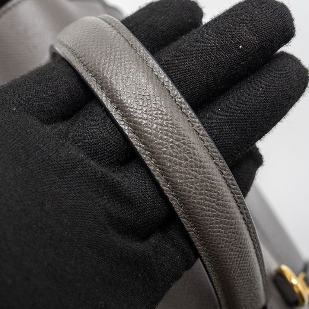 CELINE MICRO BELT BAG GRAINED CALFSKIN GREY GHW