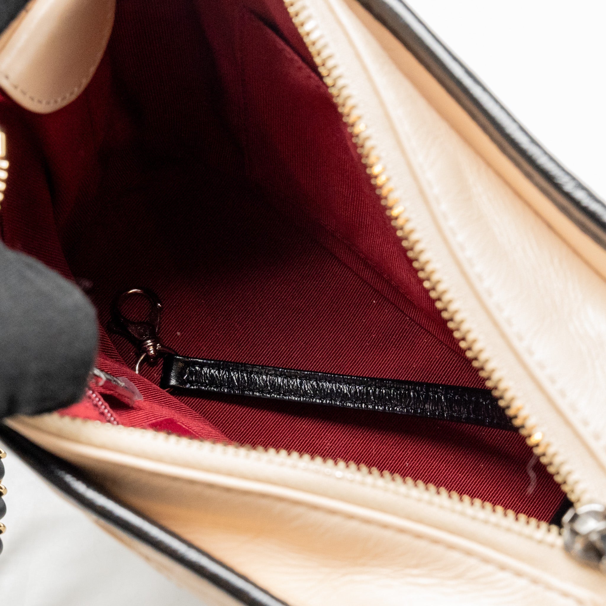 CHANEL SMALL GABRIELLE HOBO BAG AGED CALFSKIN BEIGE/BLACK MULTICOLOURED HARDWARE