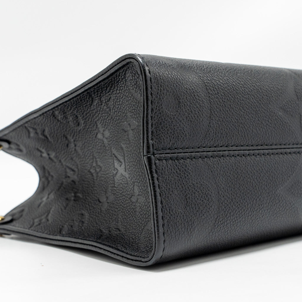 LOUIS VUITTON ONTHEGO PM MONOGRAM EMPREINTE LEATHER BLACK GHW