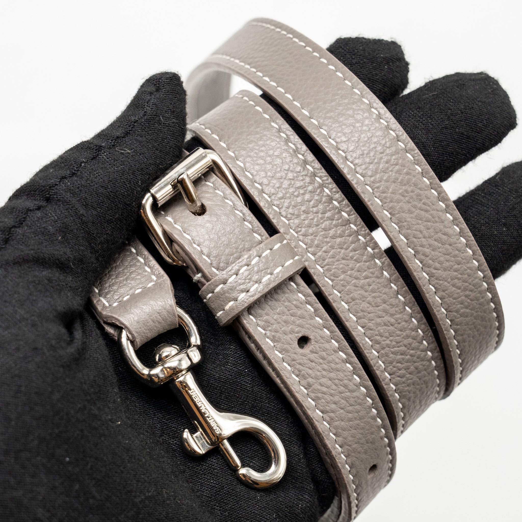 SAINT LAURENT/YSL BABY SAC DE JOUR BAG GRAINED CALFSKIN GREY SHW