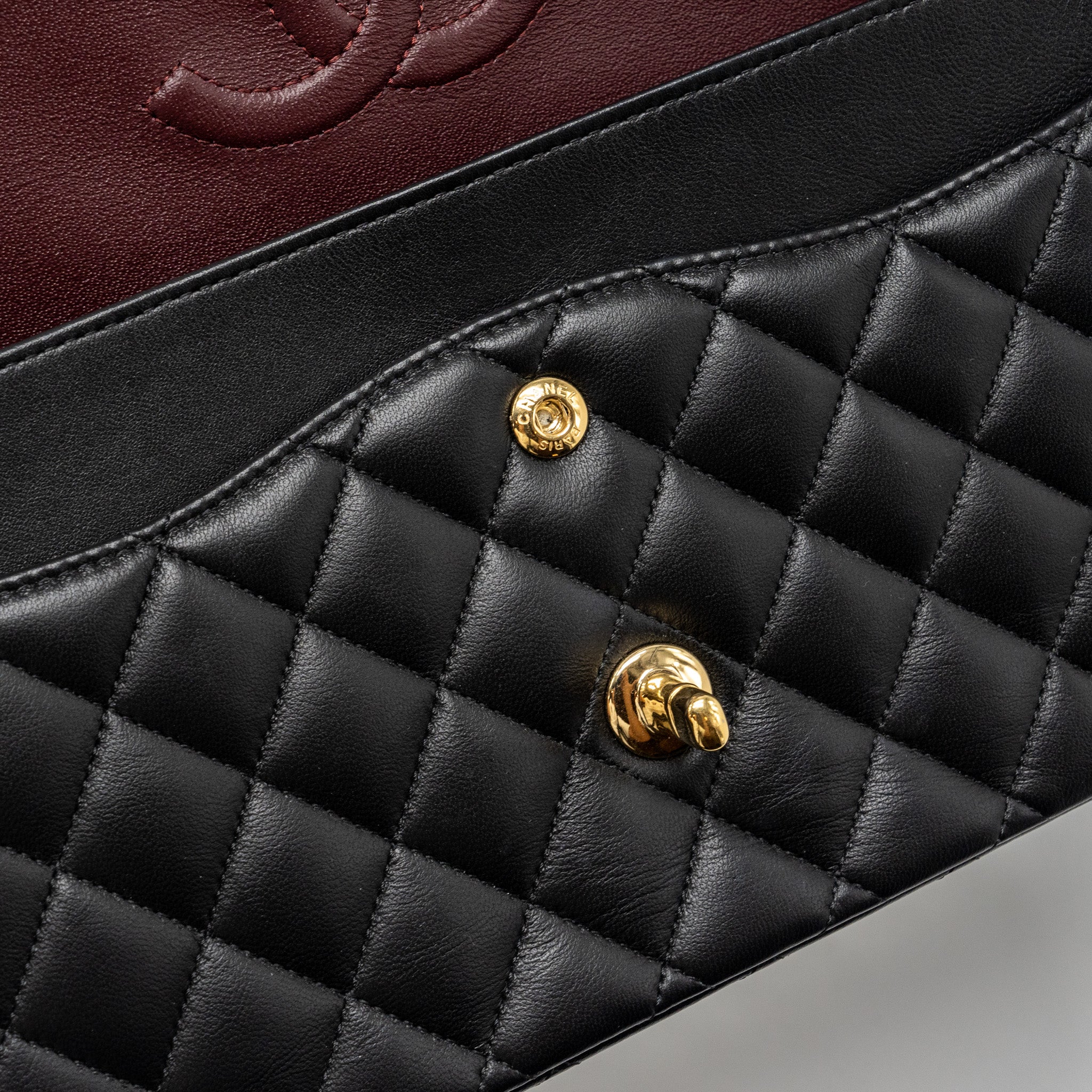 CHANEL MEDIUM CLASSIC DOUBLE FLAP BAG LAMBSKIN BLACK GHW