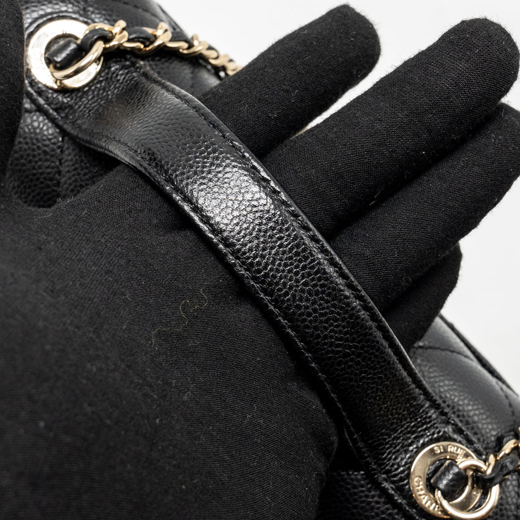 CHANEL SMALL BUSINESS AFFINITY CAVIAR BLACK LGHW