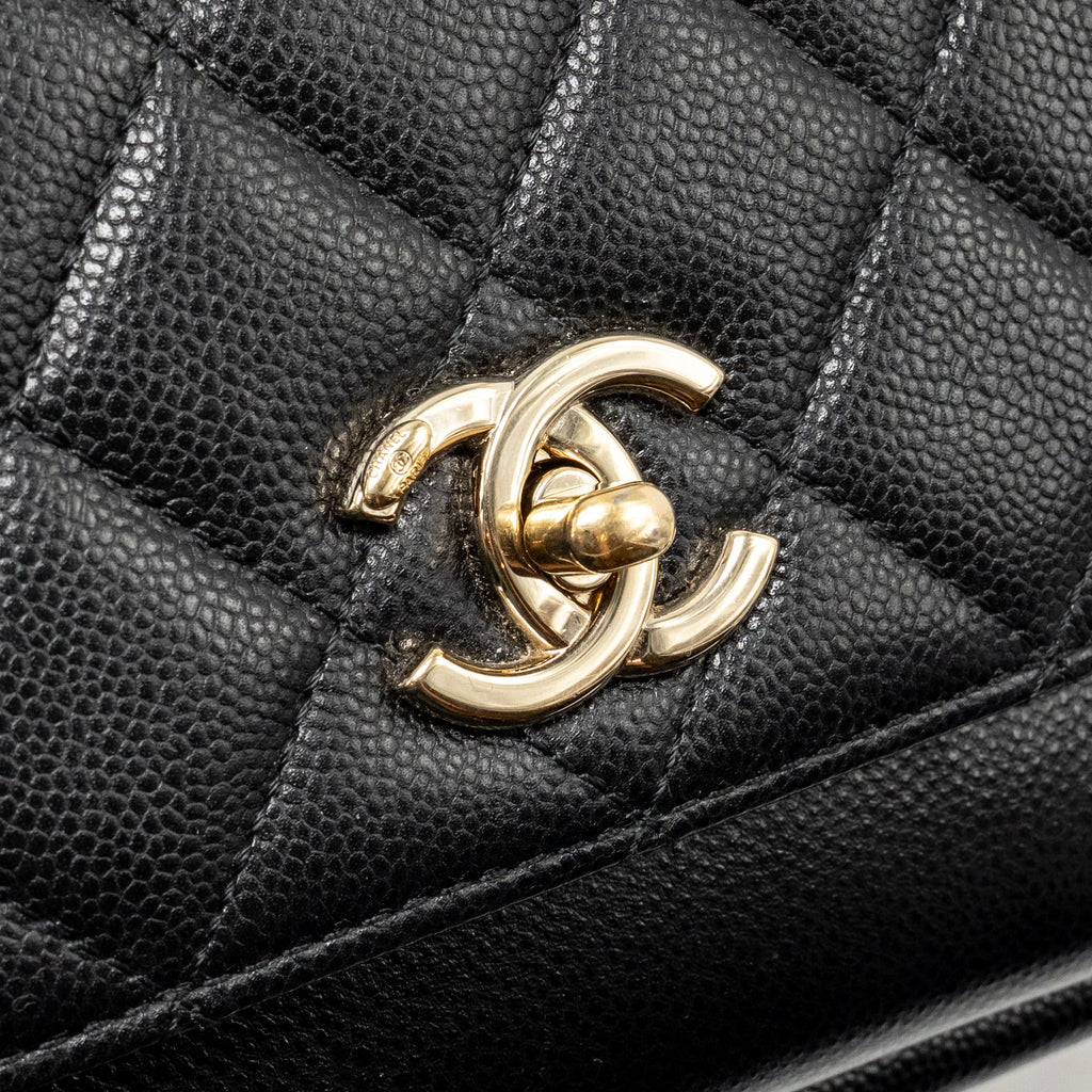 CHANEL SMALL BUSINESS AFFINITY CAVIAR BLACK LGHW