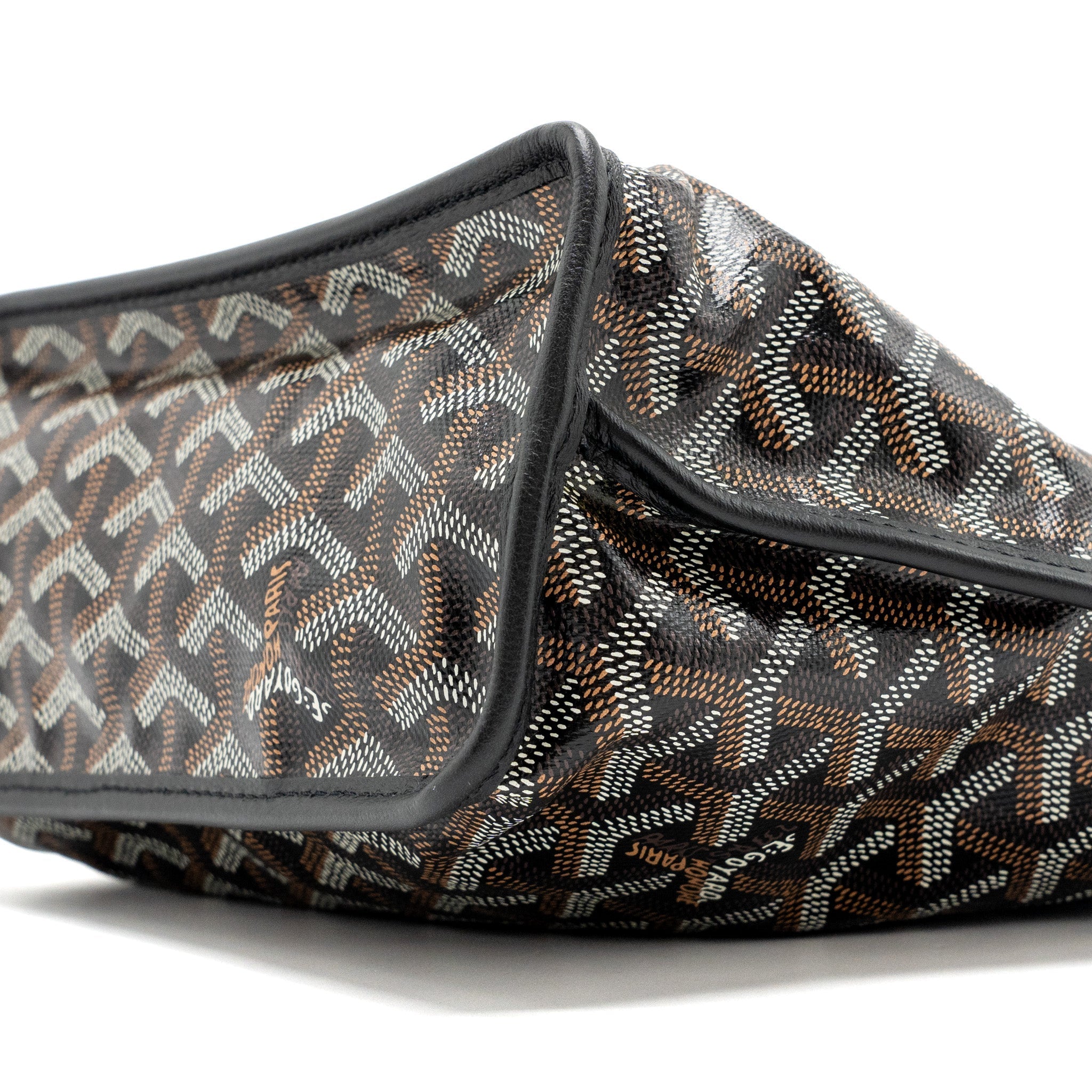 GOYARD MINI ANJOU TOTE BAG GOYARDLINE CANVAS / CALFSKIN BLACK SHW