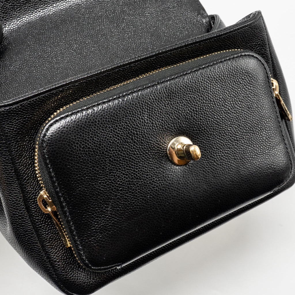 CHANEL SMALL BUSINESS AFFINITY CAVIAR BLACK LGHW