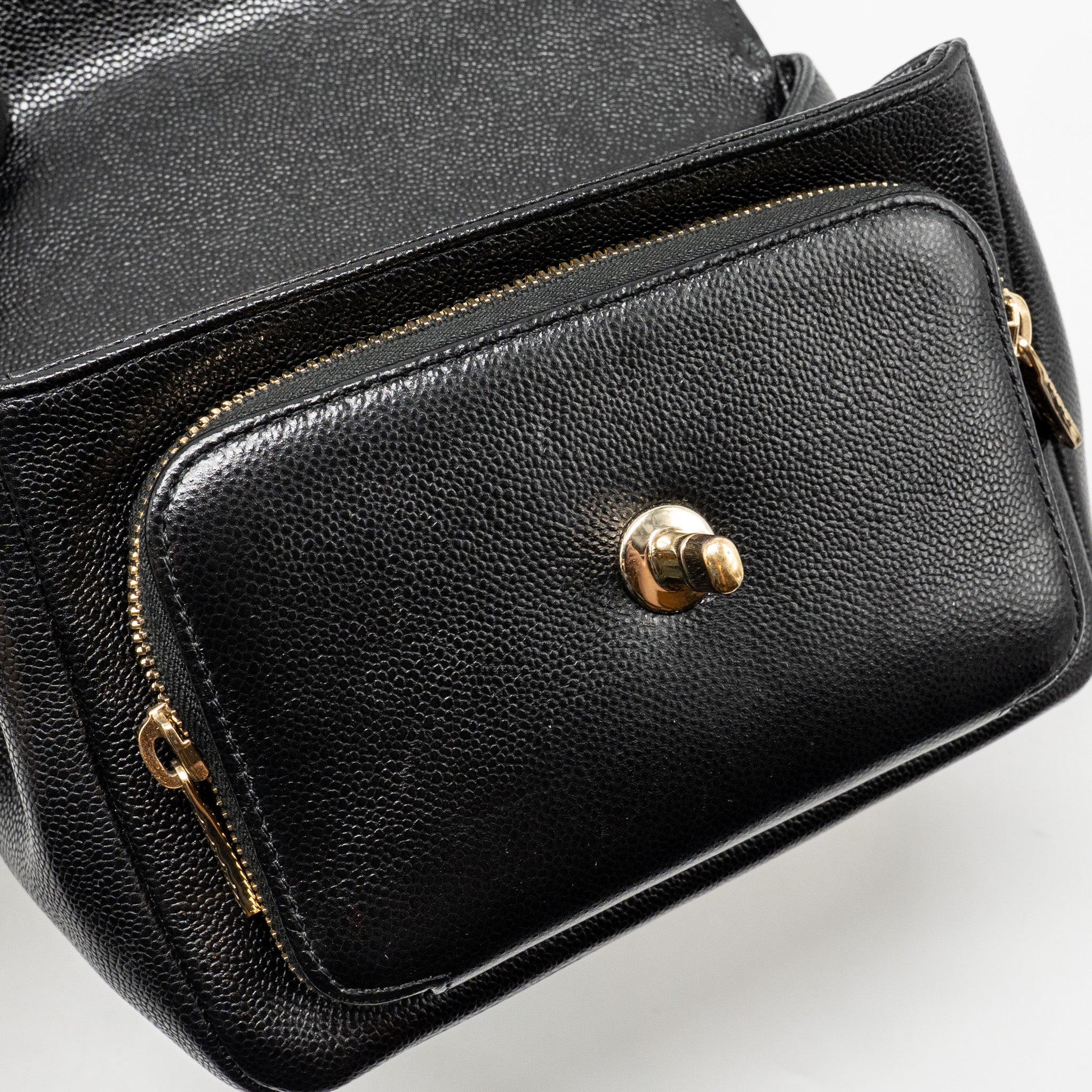 CHANEL SMALL BUSINESS AFFINITY CAVIAR BLACK LGHW