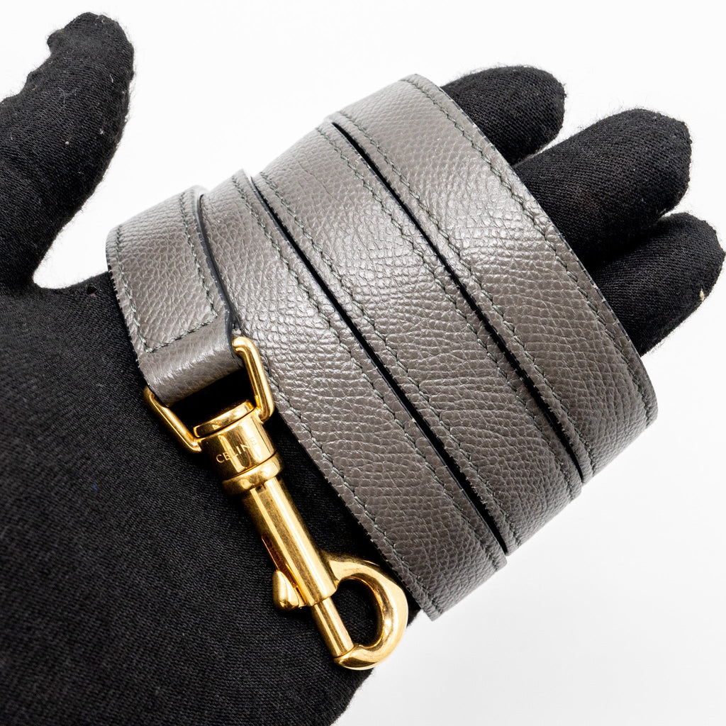 CELINE MICRO BELT BAG GRAINED CALFSKIN GREY GHW