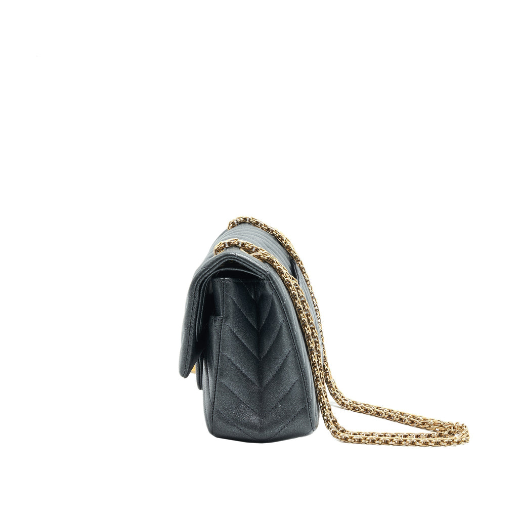 CHANEL CHEVRON SMALL 2.55 226 REISSUE BAG CHARCOAL GHW