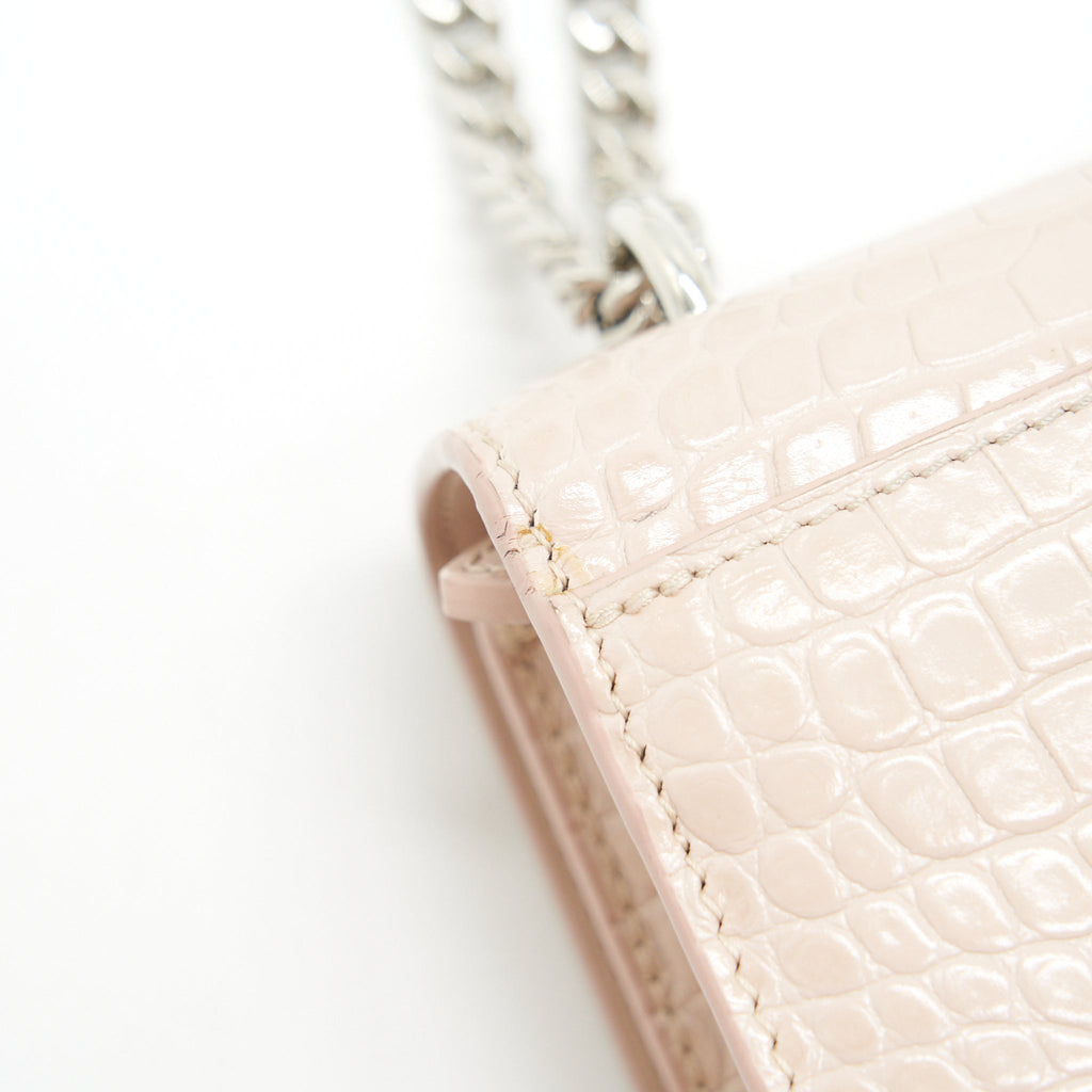 SAINT LAURENT /YSL SMALL WALLET ON CHAIN PINK SHW