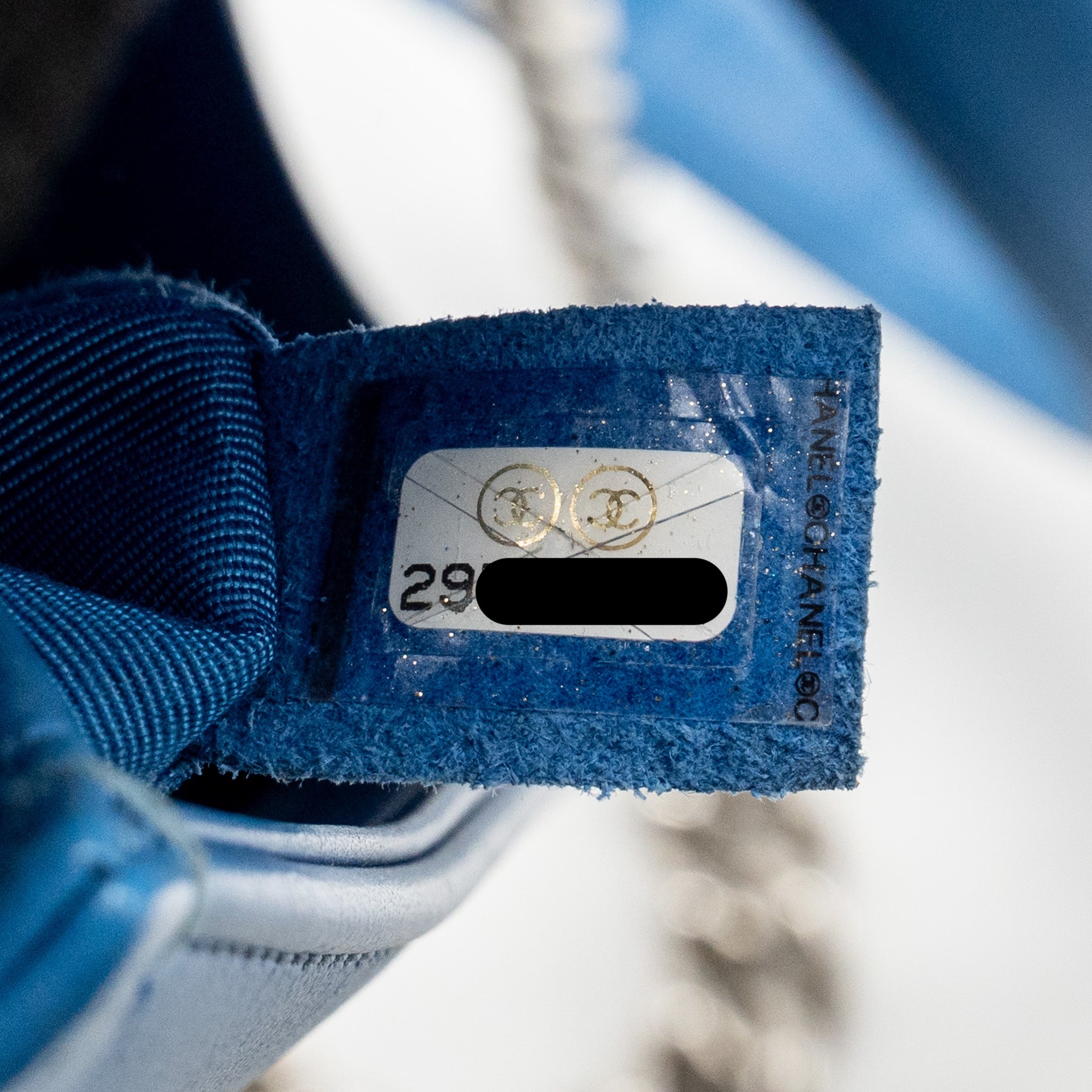 CHANEL SMALL BOY BAG CALFSKIN BLUE SHW