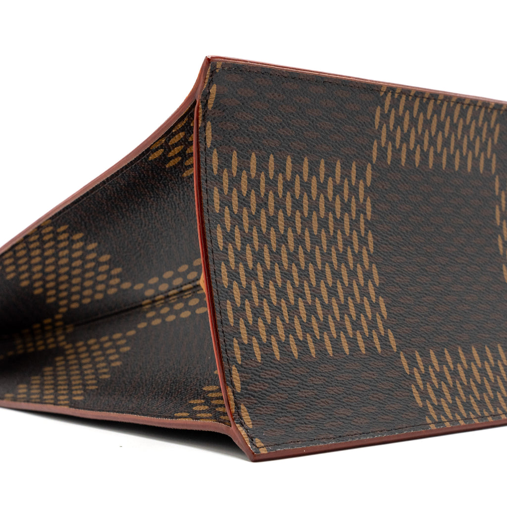LOUIS VUITTON X NIGO GIANT TOTE DAMIER EBENE MONOGRAM CANVAS BROWN BLACK HARDWARE