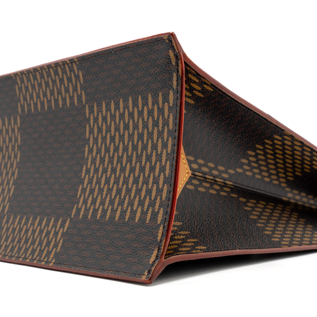 LOUIS VUITTON X NIGO GIANT TOTE DAMIER EBENE MONOGRAM CANVAS BROWN BLACK HARDWARE