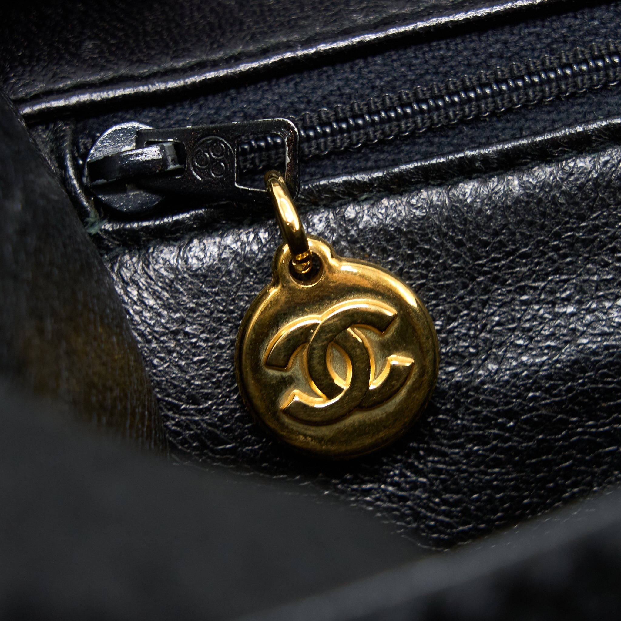 CHANEL VINTAGE TOP HANDLE FLAP BAG WOVEN SILK BLACK GHW