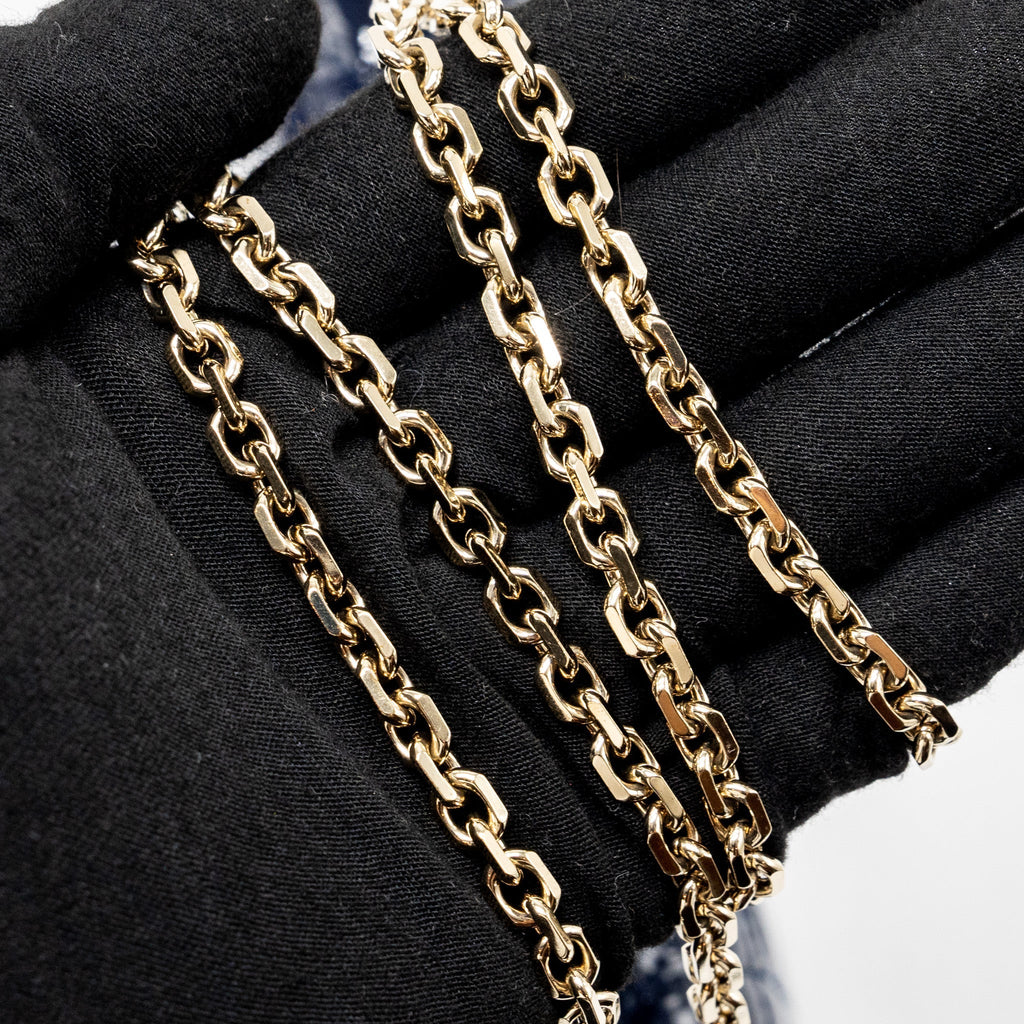 DIOR LADY DIOR POUCH WITH CHAIN PATENT DARK BLUE LGHW