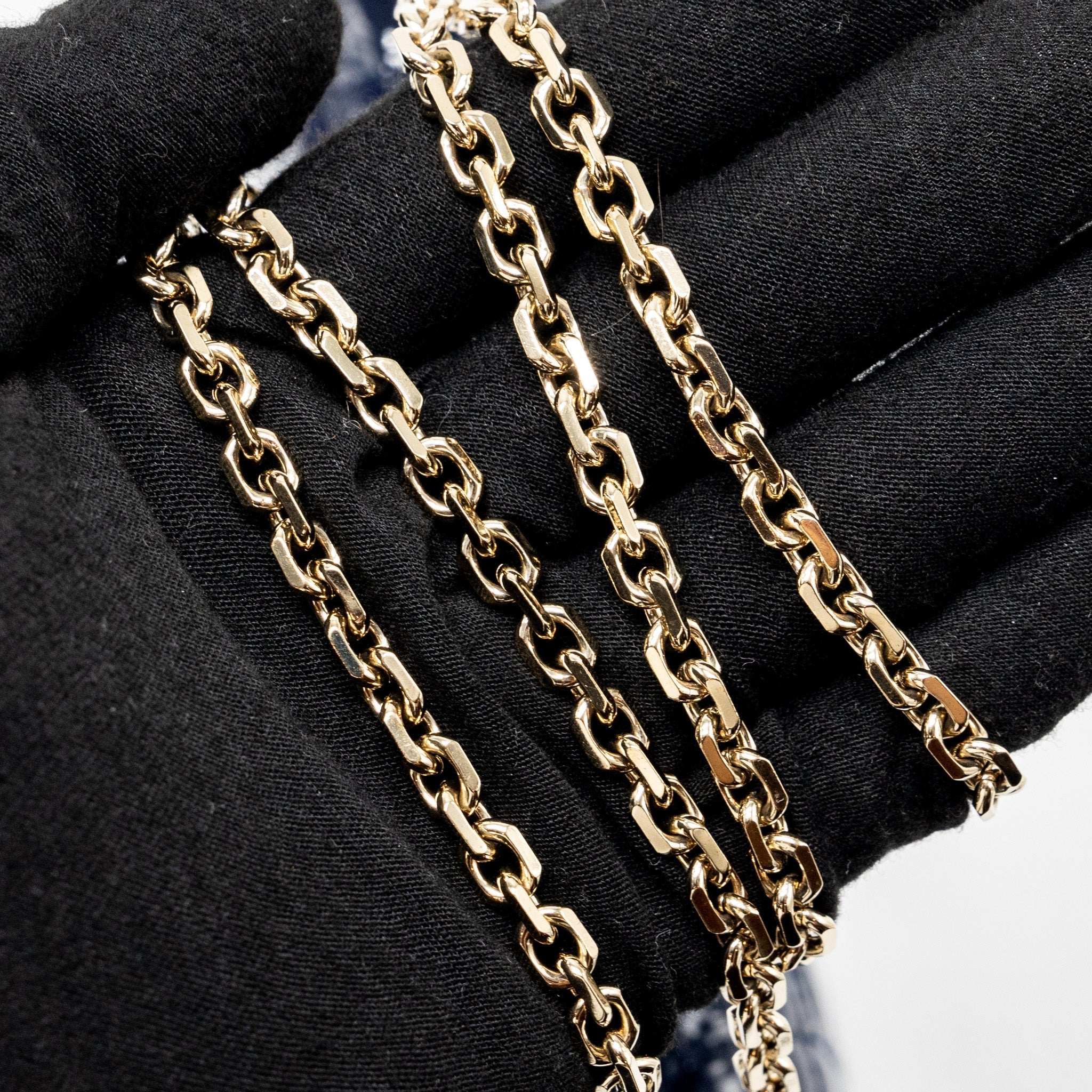 DIOR LADY DIOR POUCH WITH CHAIN PATENT DARK BLUE LGHW