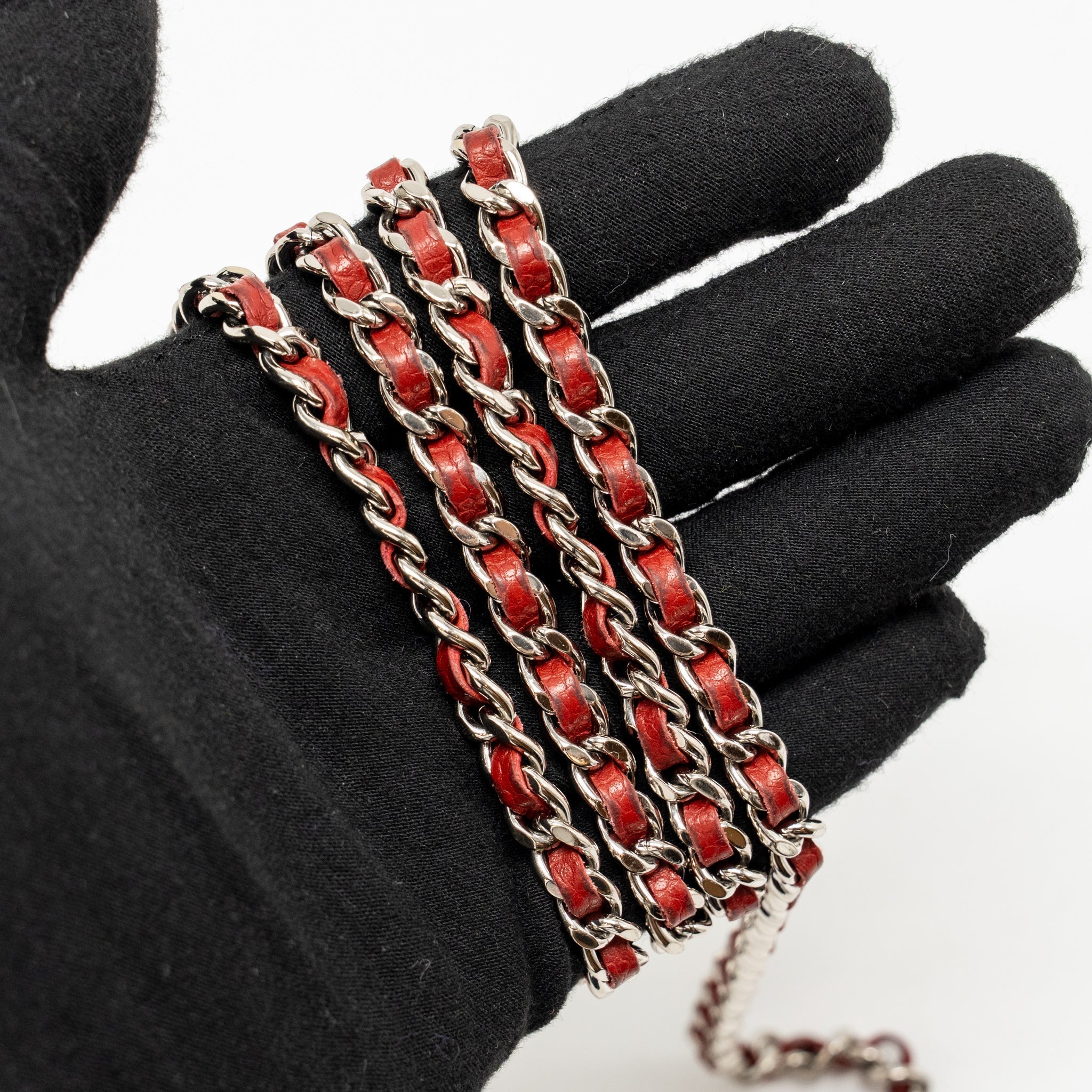 CHANEL TIMELESS WALLET ON CHAIN CAVIAR RED SHW