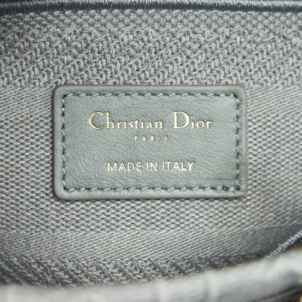 CHRISTIAN DIOR CANNAGE CANVAS MEDIUM LADY DIOR GREY