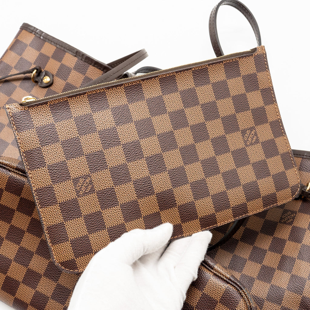 LOUIS VUITTON NEVERFULL MM DAMIER EBENE CANVAS GHW