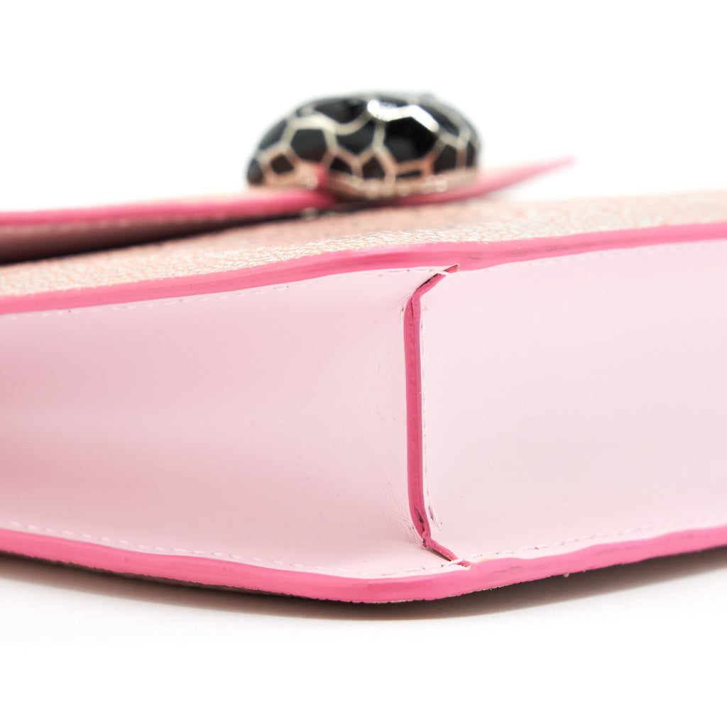 BVLGARI SERPENTI FOREVER BAG ROSA DI FRANCIA CRYSTAL GALUCHAT