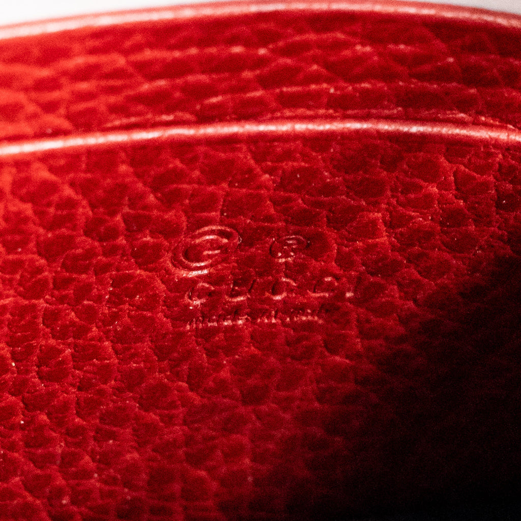 GUCCI INTERLOCKING CHAIN WALLET CALFSKIN RED GHW