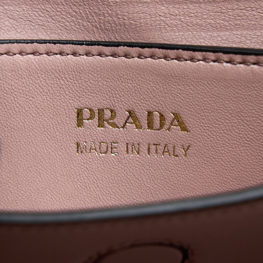 PRADA SAFFIANO DOUBLE BAG CALFSKIN BLACK GHW