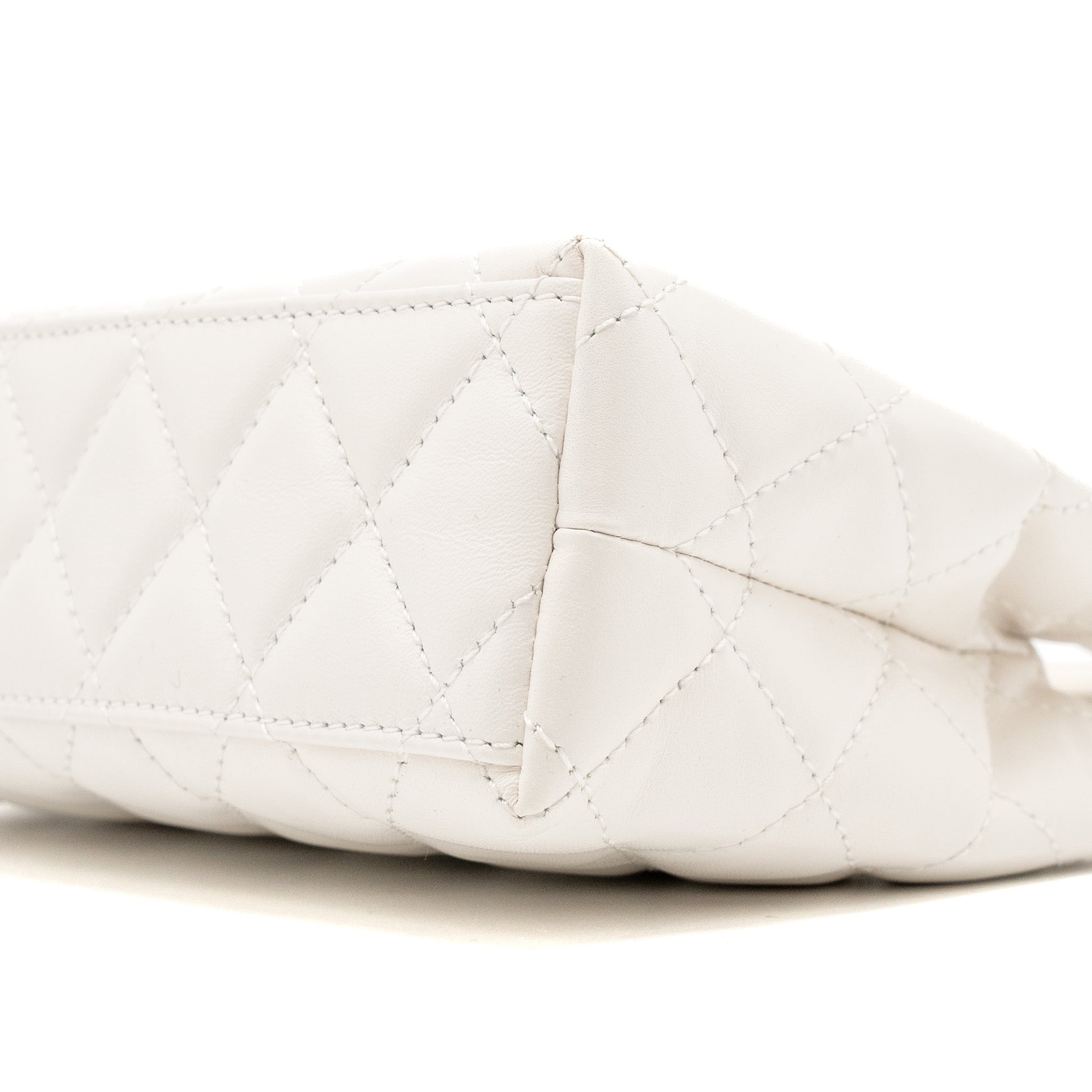 CHANEL 23K MINI KELLY SHOPPING TOTE BAG CALFSKIN WHITE GHW (MICROCHIP)