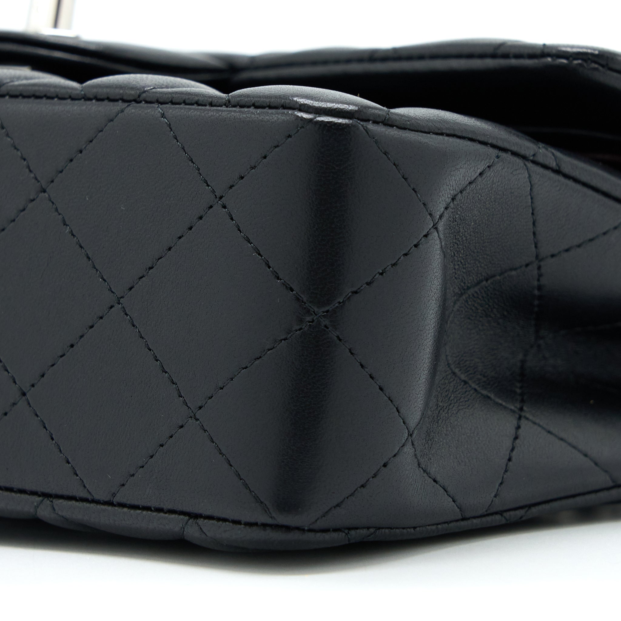 CHANEL SMALL CLASSIC DOUBLE FLAP BAG LAMBSKIN BLACK SHW