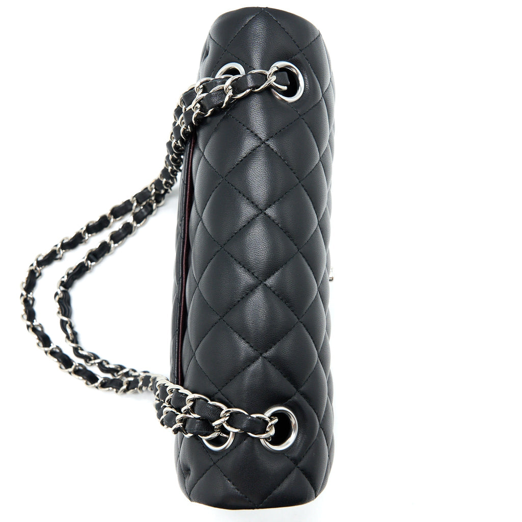 CHANEL SMALL CLASSIC DOUBLE FLAP BAG LAMBSKIN BLACK SHW
