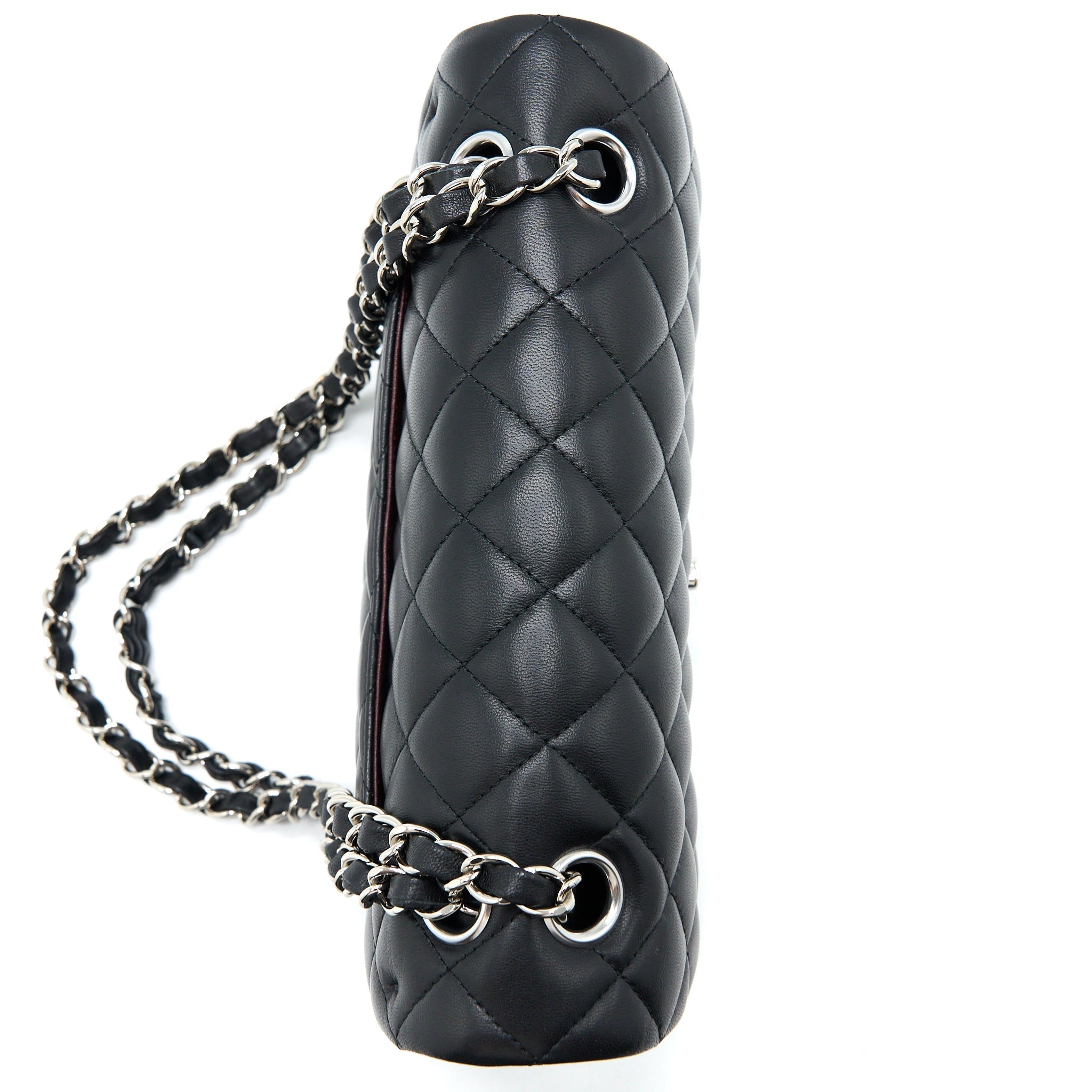 CHANEL SMALL CLASSIC DOUBLE FLAP BAG LAMBSKIN BLACK SHW