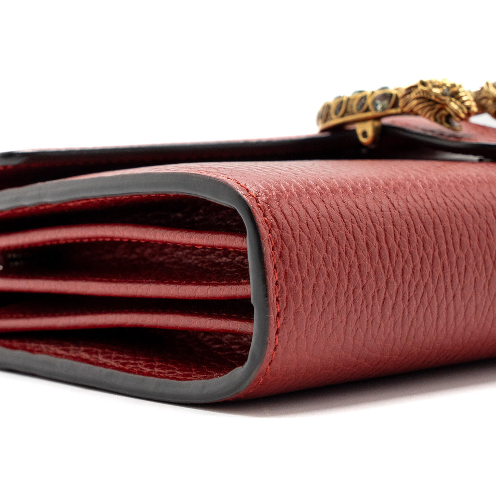 GUCCI DIONYSUS WALLET ON CHAIN CALFSKIN RED MULTICOLOUR HARDWARE