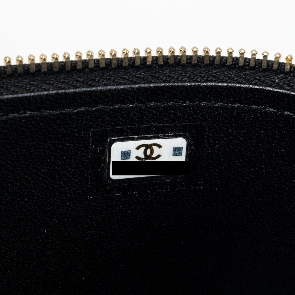 CHANEL TOP HANDLE LONG VANITY WITH CHAIN LAMBSKIN BLACK GHW(MICROCHIP)