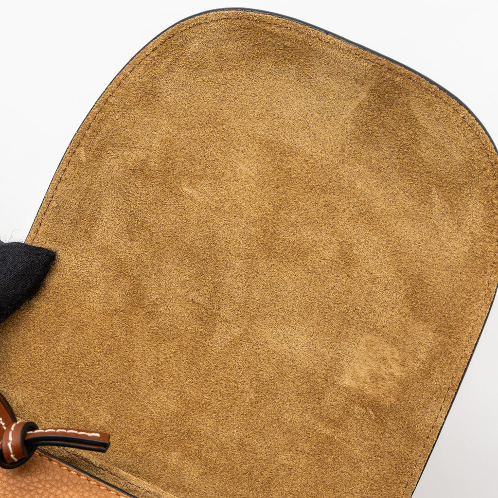 LOEWE MINI GATE GRAINED CALFSKIN BROWN GHW